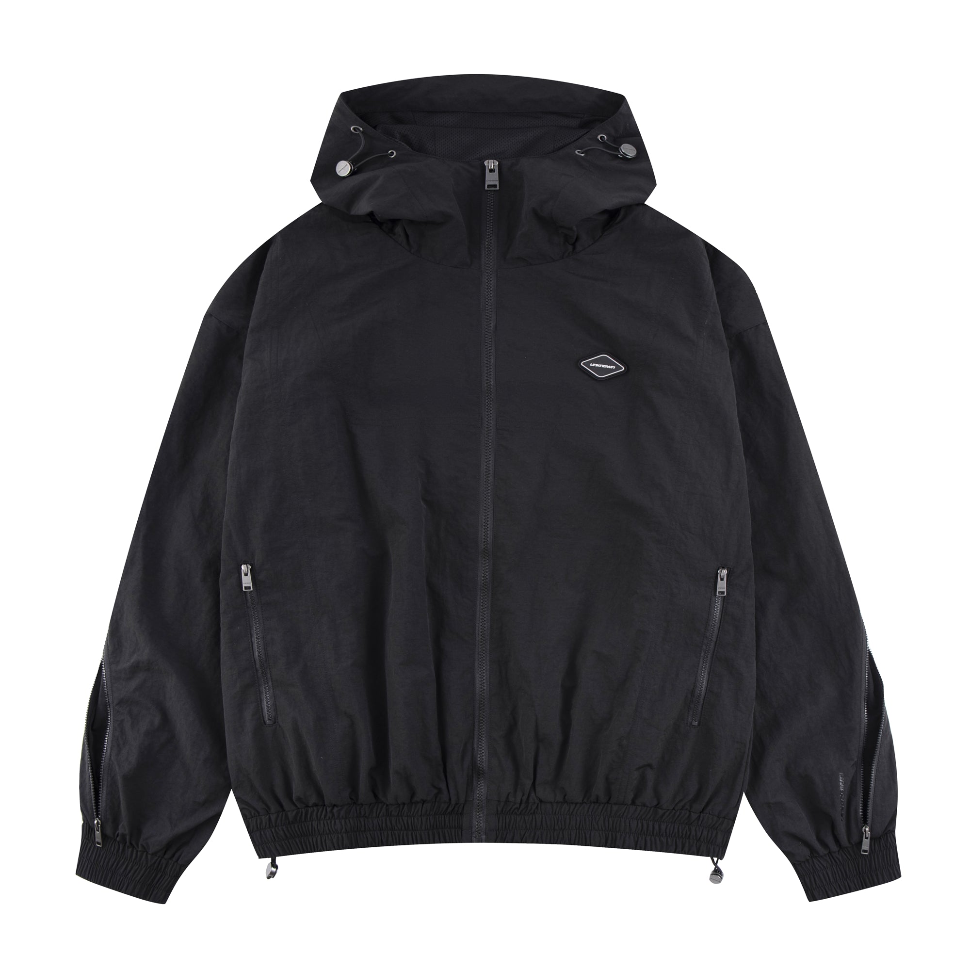 BLACK ZIP TRACK JACKET-Fineriform