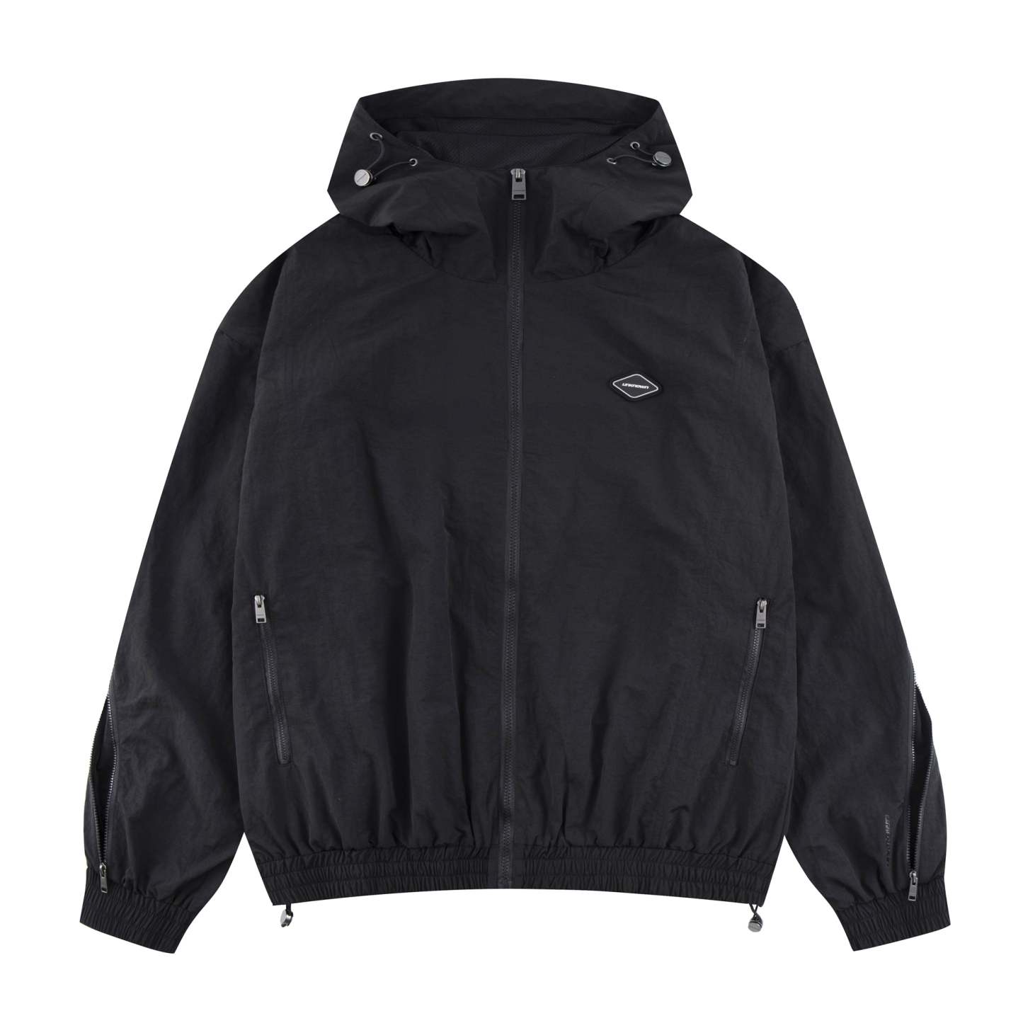 BLACK ZIP TRACK JACKET-Fineriform