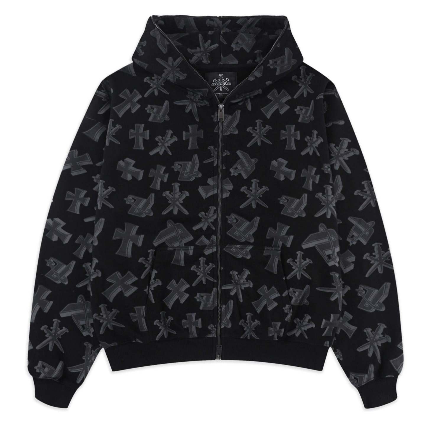 BLACK DAGGERS FULL ZIP HOODIE-Fineriform
