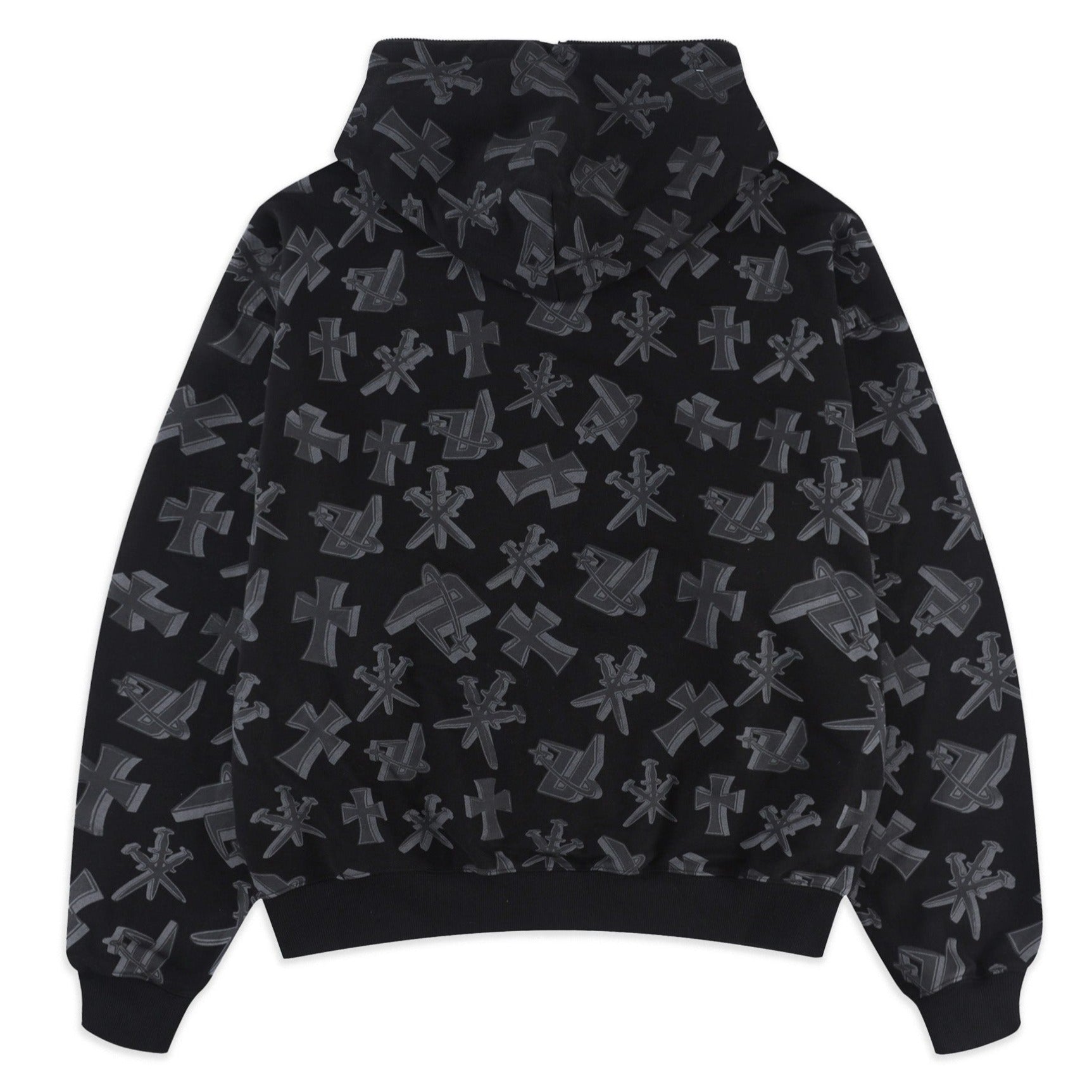 BLACK DAGGERS FULL ZIP HOODIE-Fineriform