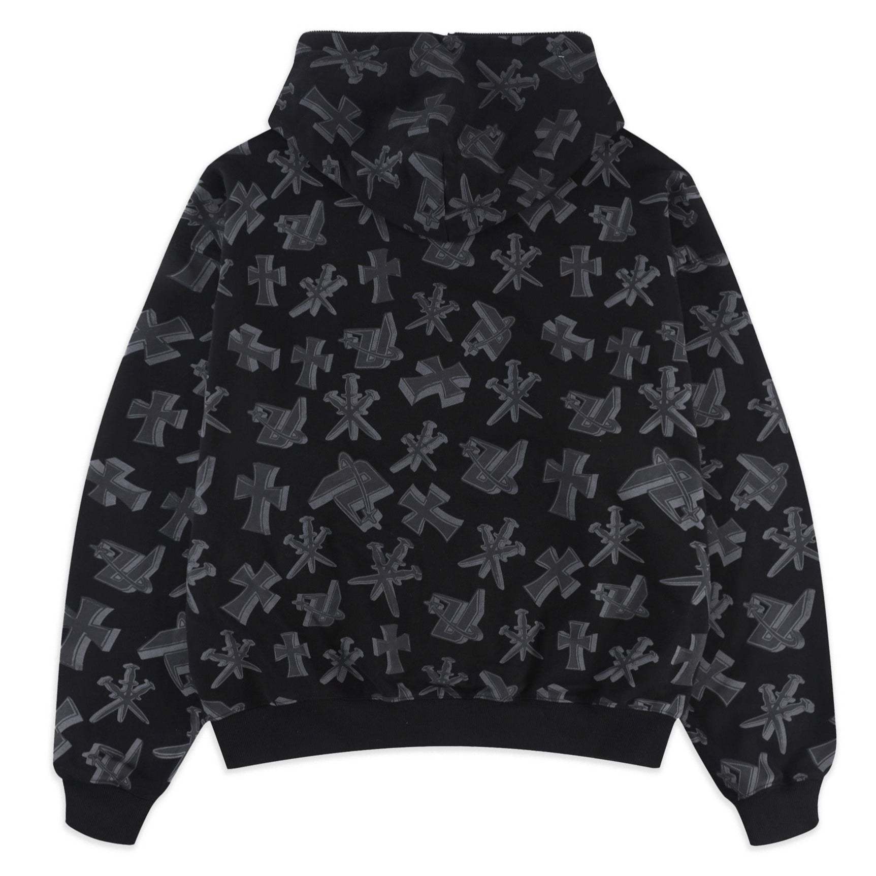 BLACK DAGGERS FULL ZIP HOODIE-Fineriform