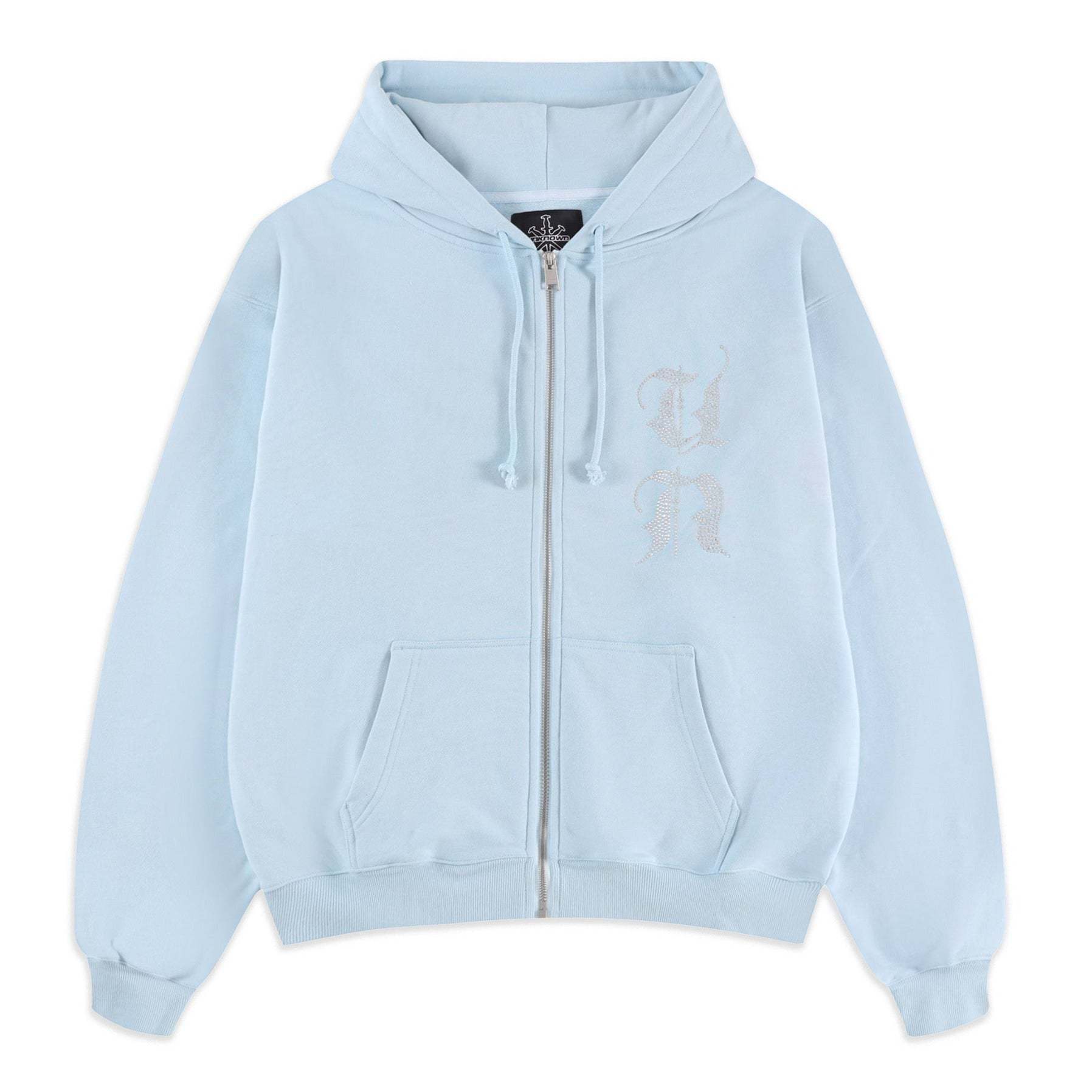 BABY BLUE RHINESTONE ZIP-Fineriform