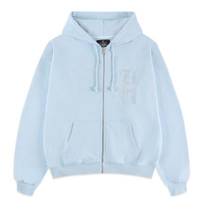 BABY BLUE RHINESTONE ZIP-Fineriform