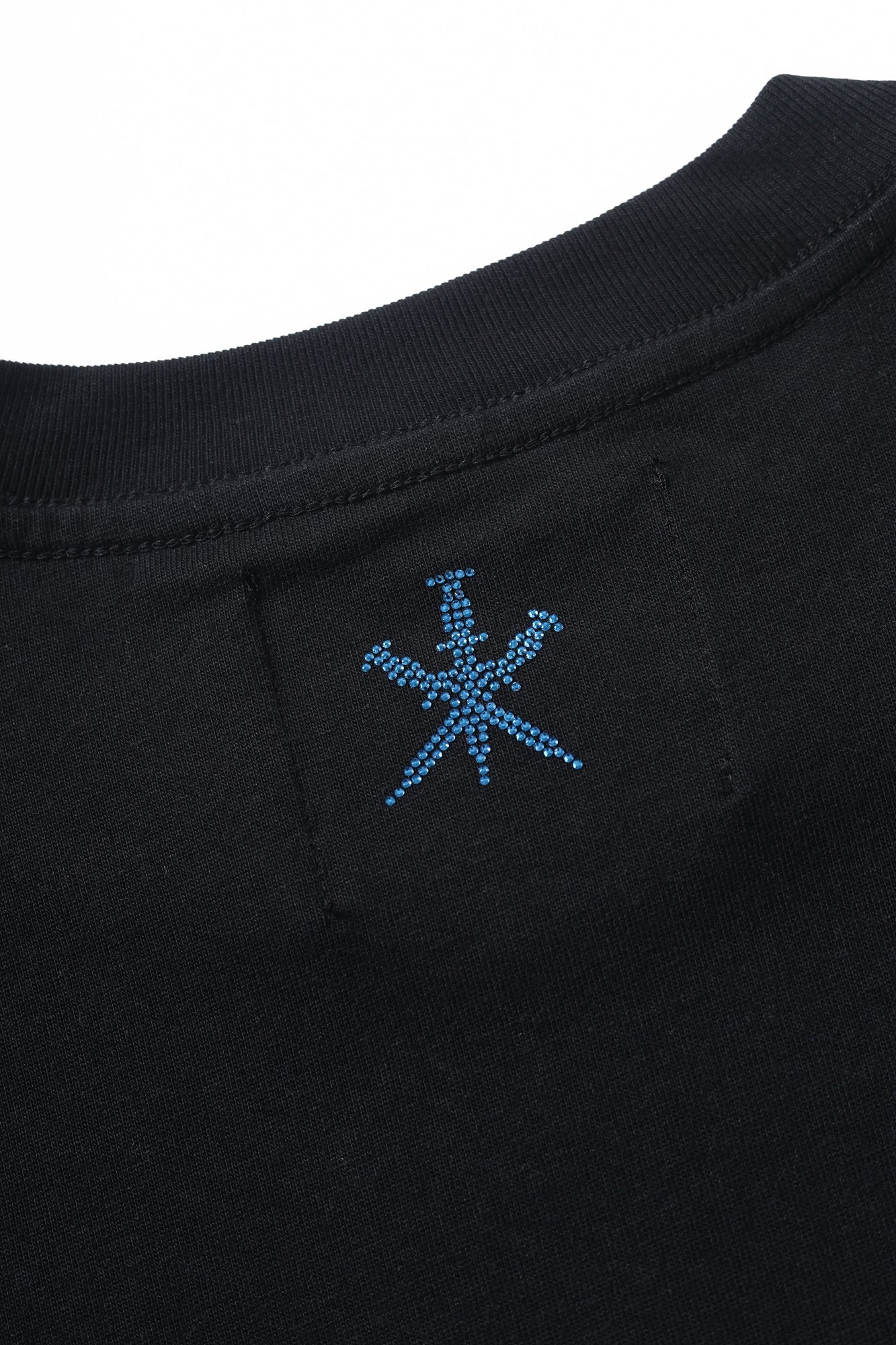 BLACK/BLUE RHINESTONE TEE-Fineriform