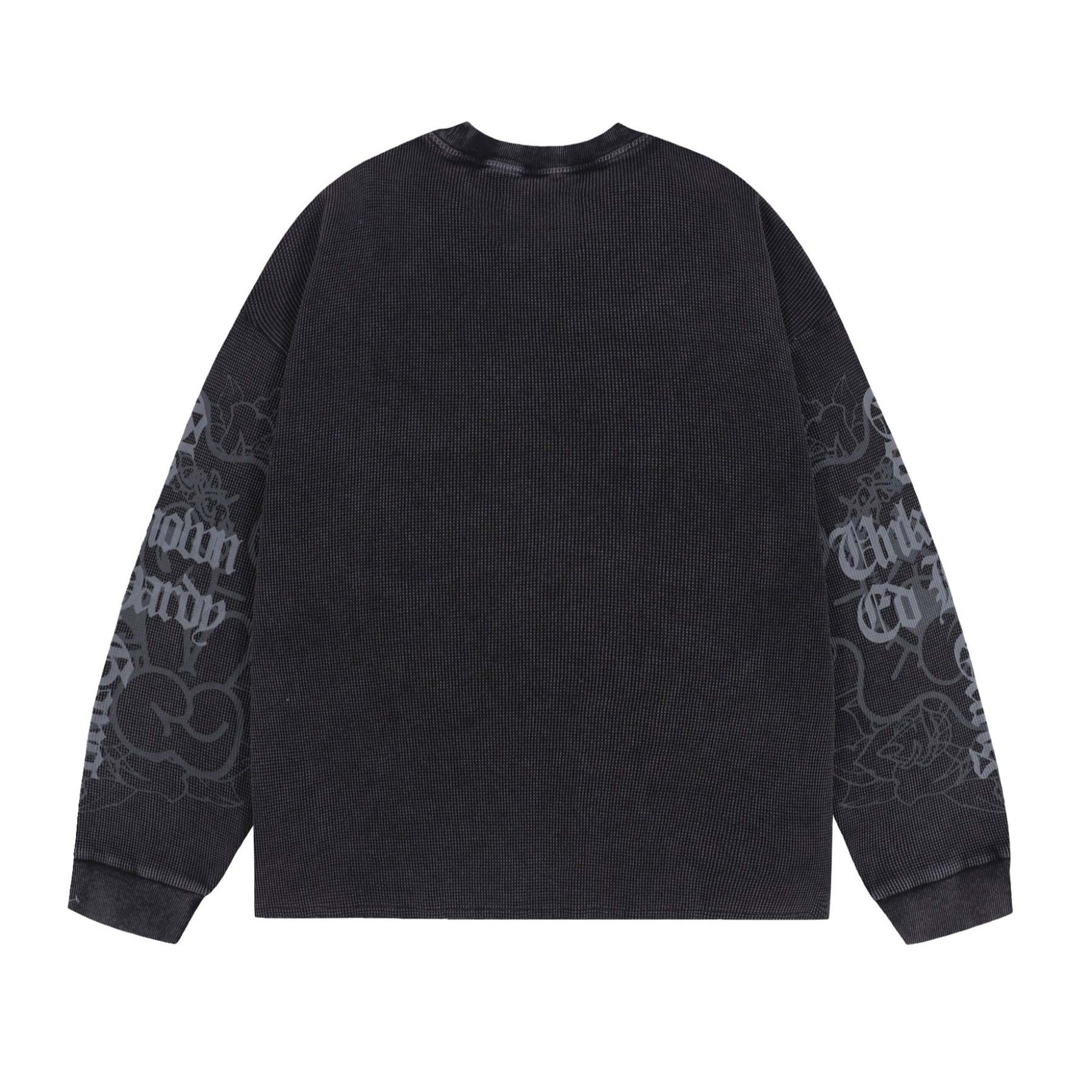 **Pre-Order** WASHED BLACK WAFFLE LONGSLEEVE-Fineriform