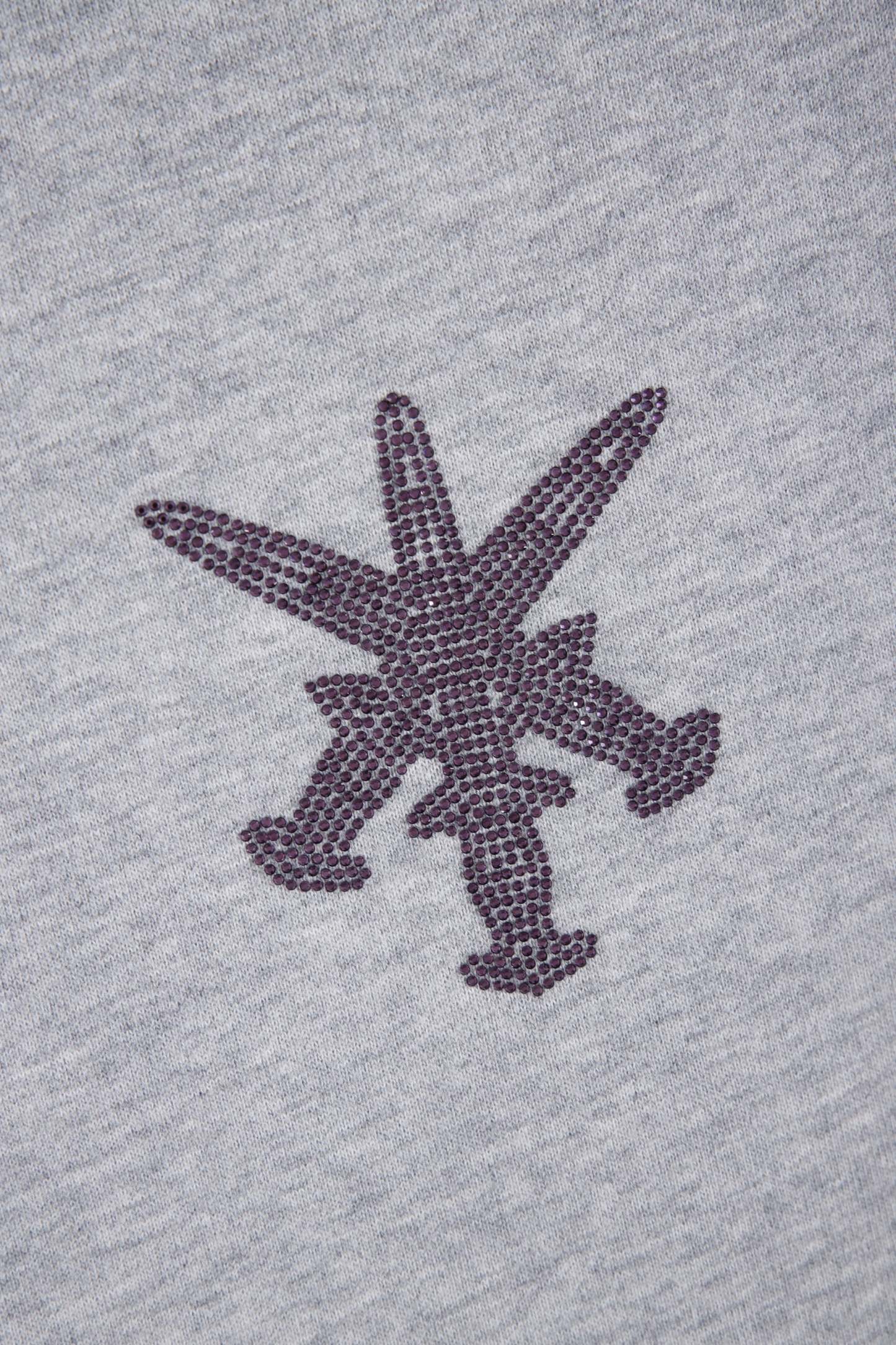 GREY PURPLE RHINESTONE HOODIE-Fineriform