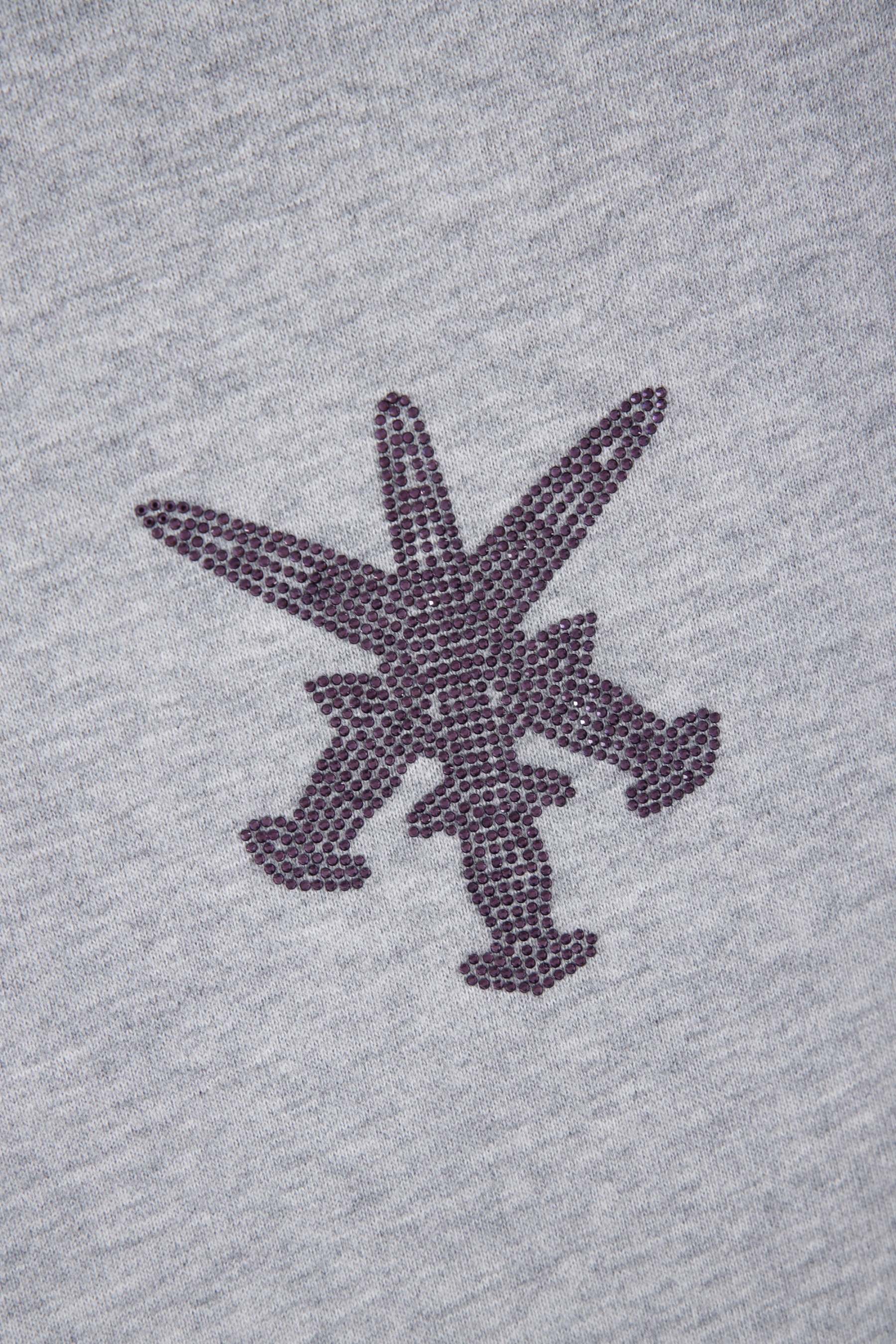 GREY PURPLE RHINESTONE HOODIE-Fineriform