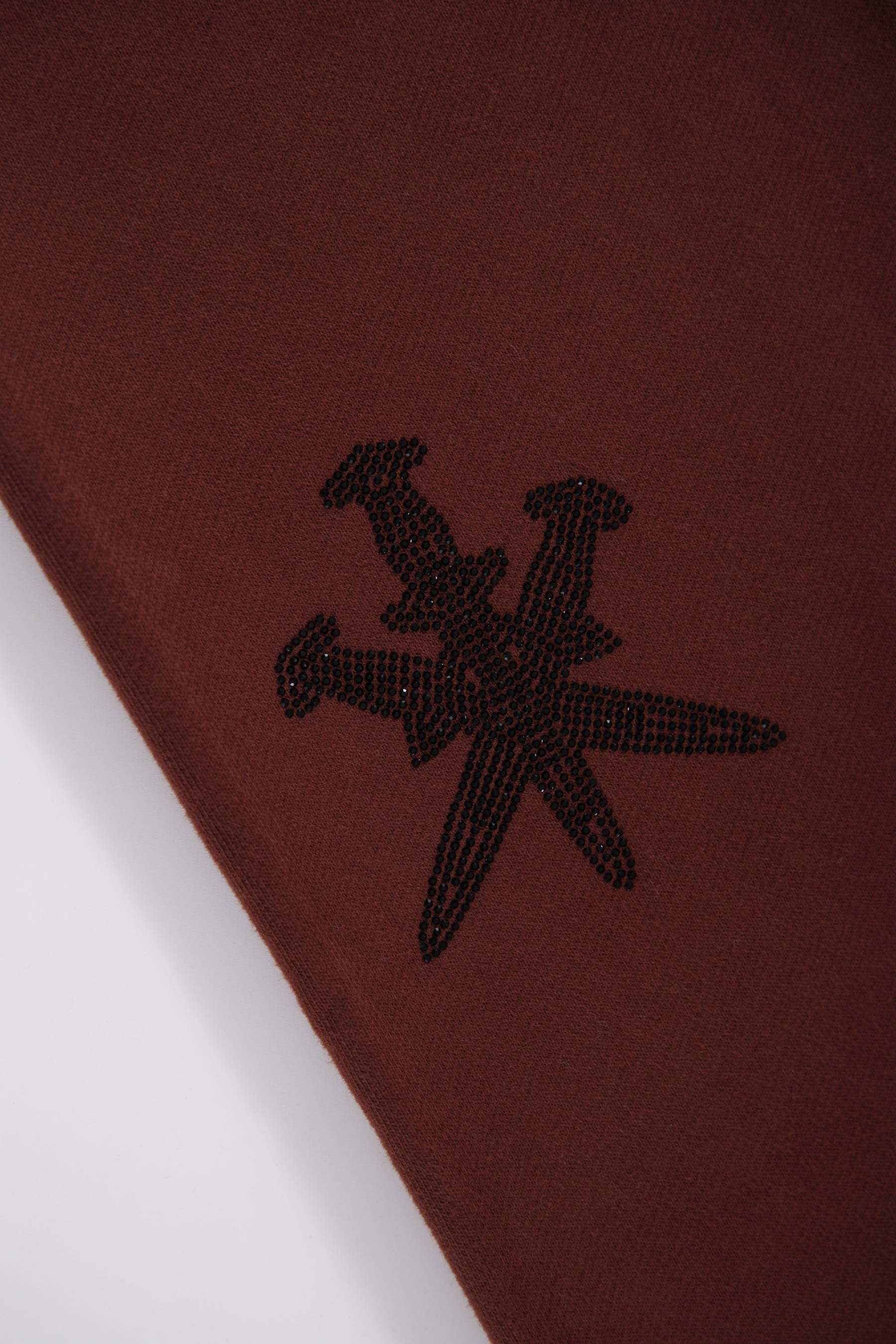 BROWN  RHINESTONE JOGGERS-Fineriform