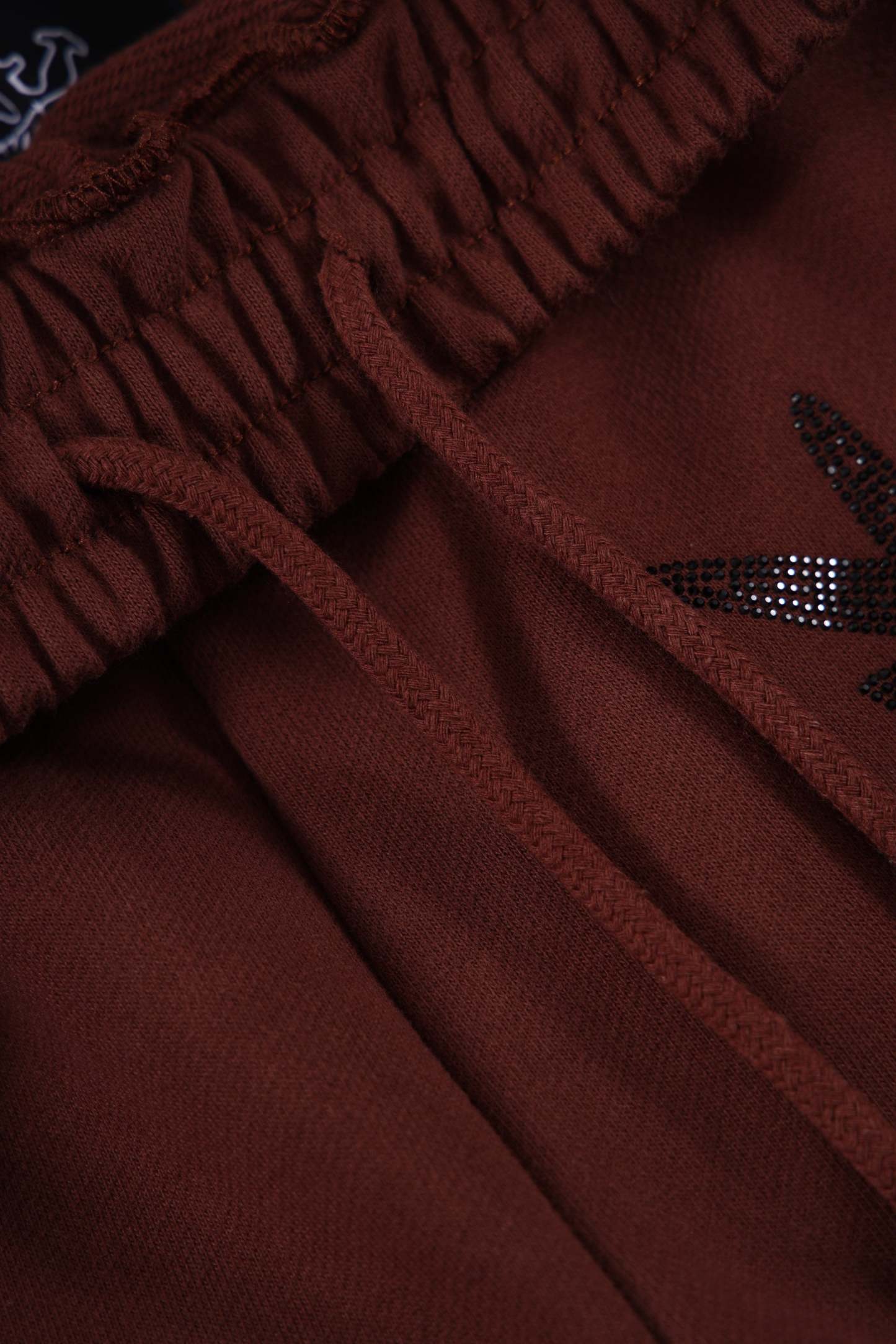 BROWN  RHINESTONE JOGGERS-Fineriform