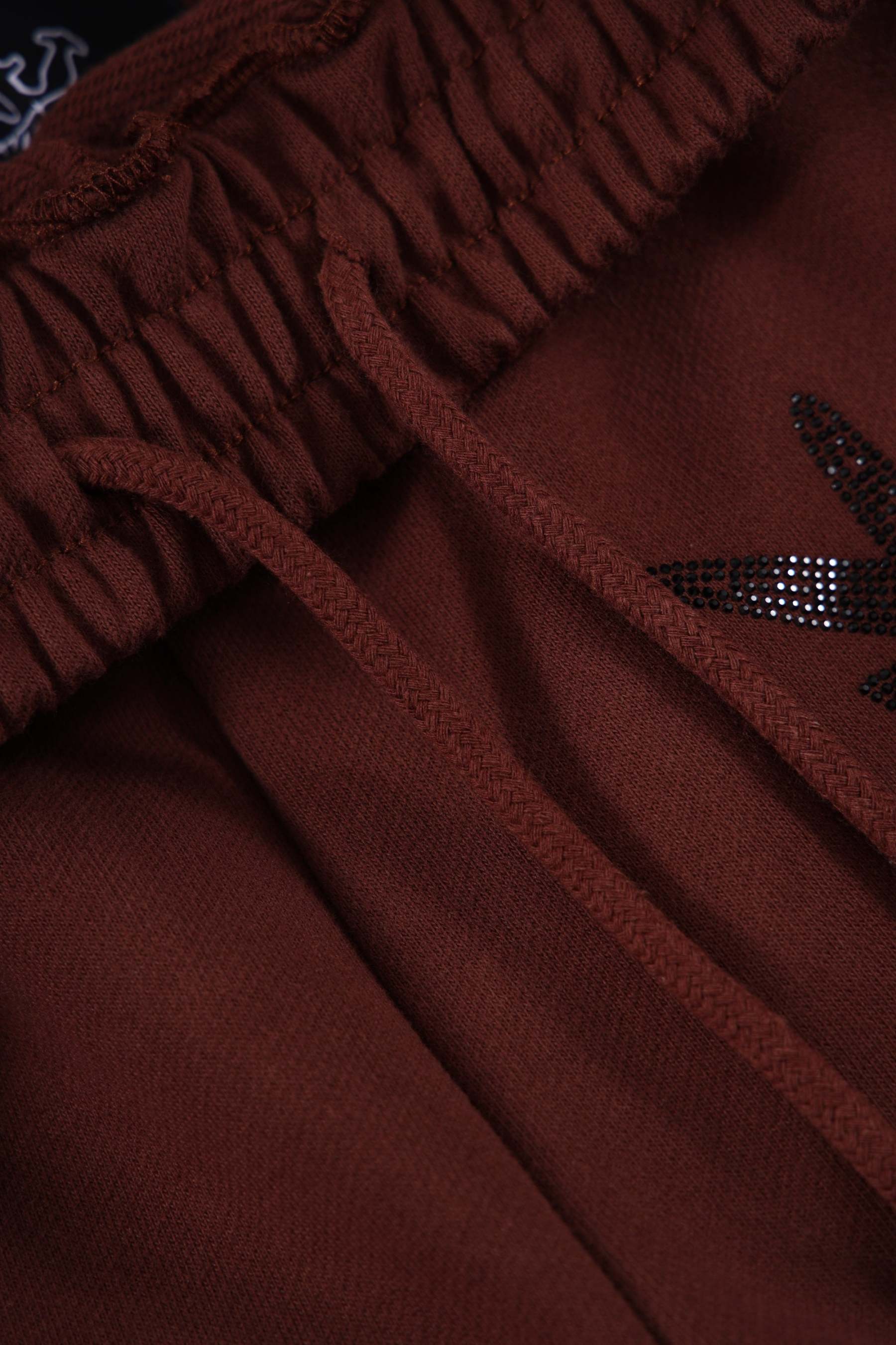 BROWN  RHINESTONE JOGGERS-Fineriform