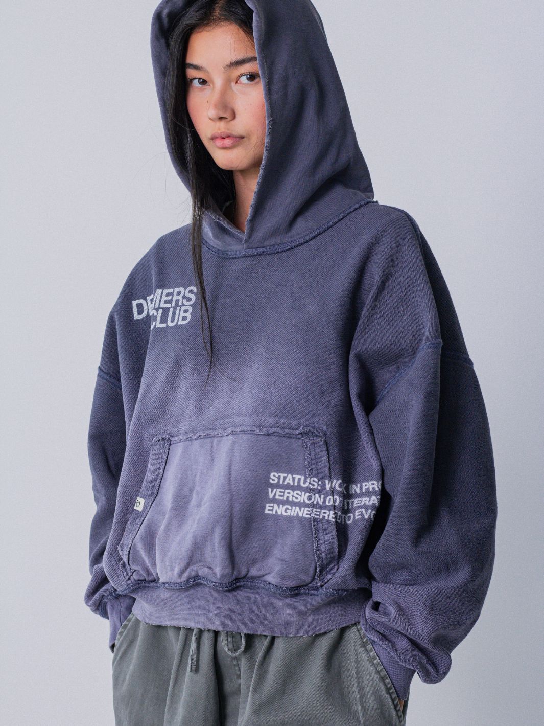 IN PROGRESS REVERSIBLE HOODIE - BLUE LAVENDER-Fineriform