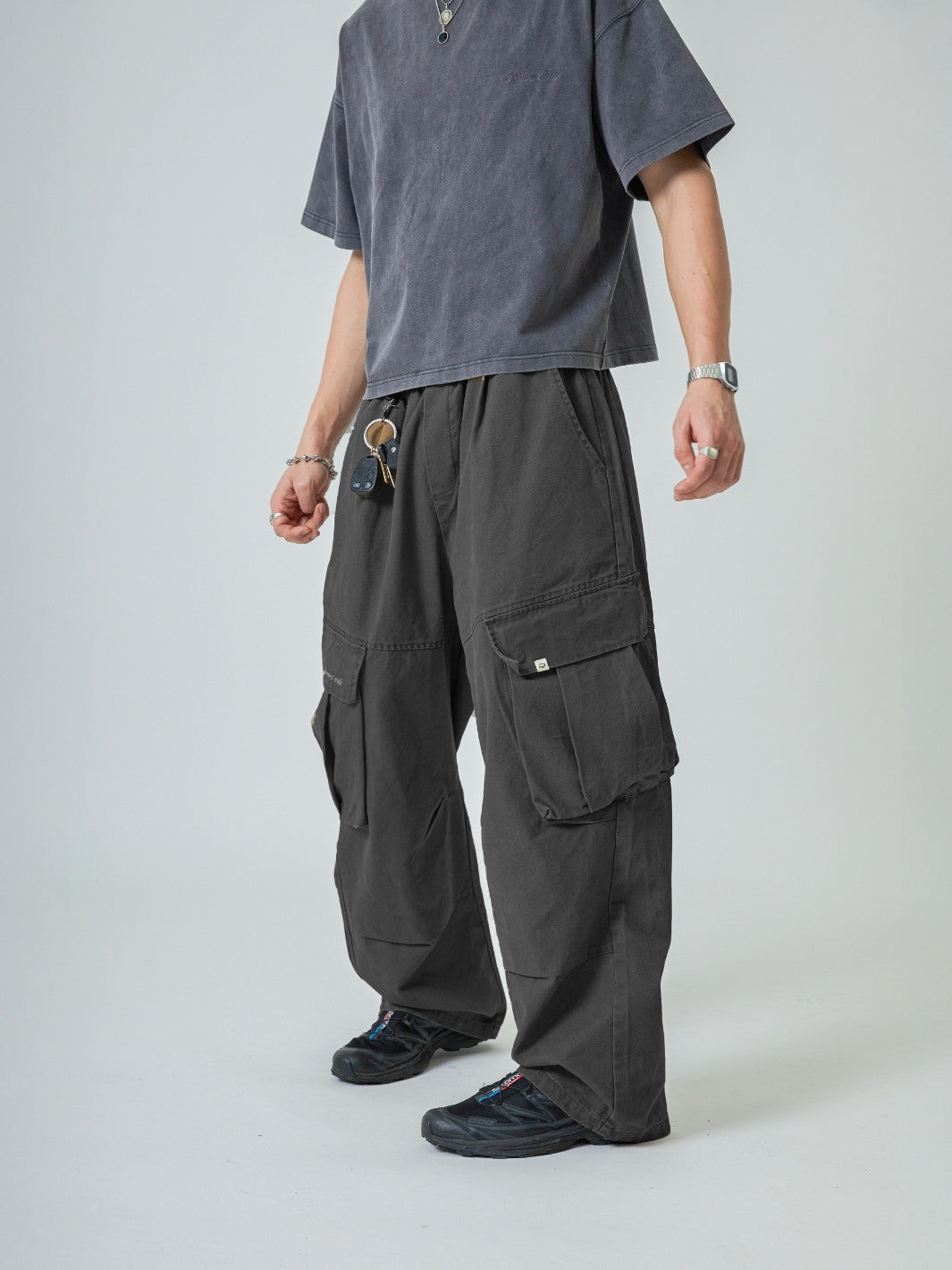 BAGGY CARGO PANTS - GRAPHITE-Fineriform