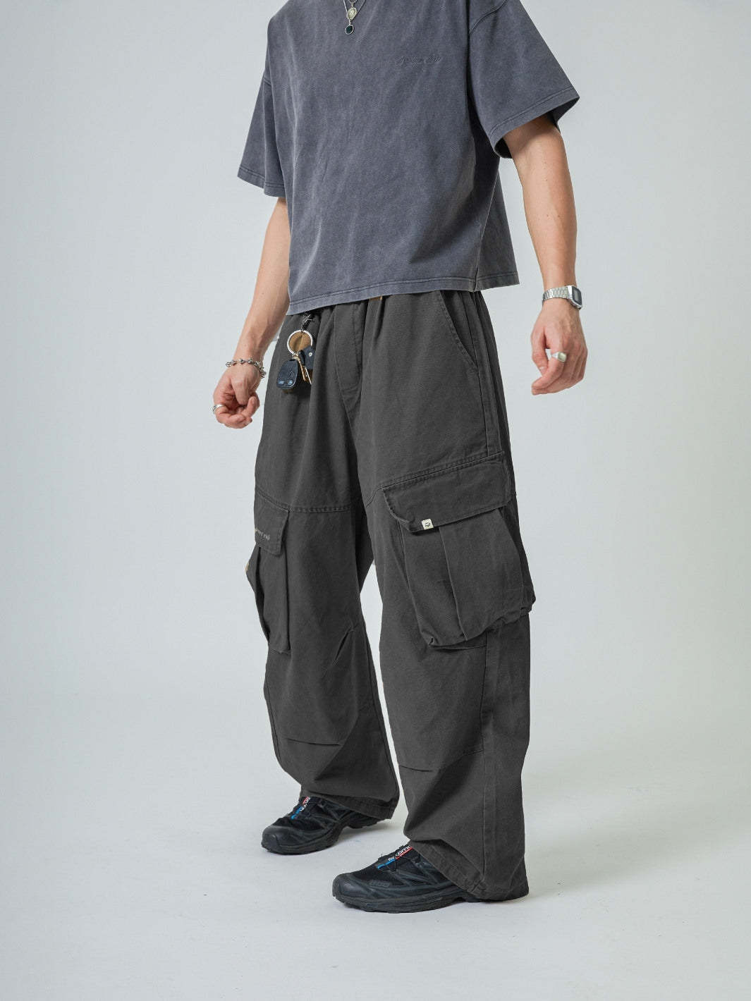 BAGGY CARGO PANTS - GRAPHITE-Fineriform