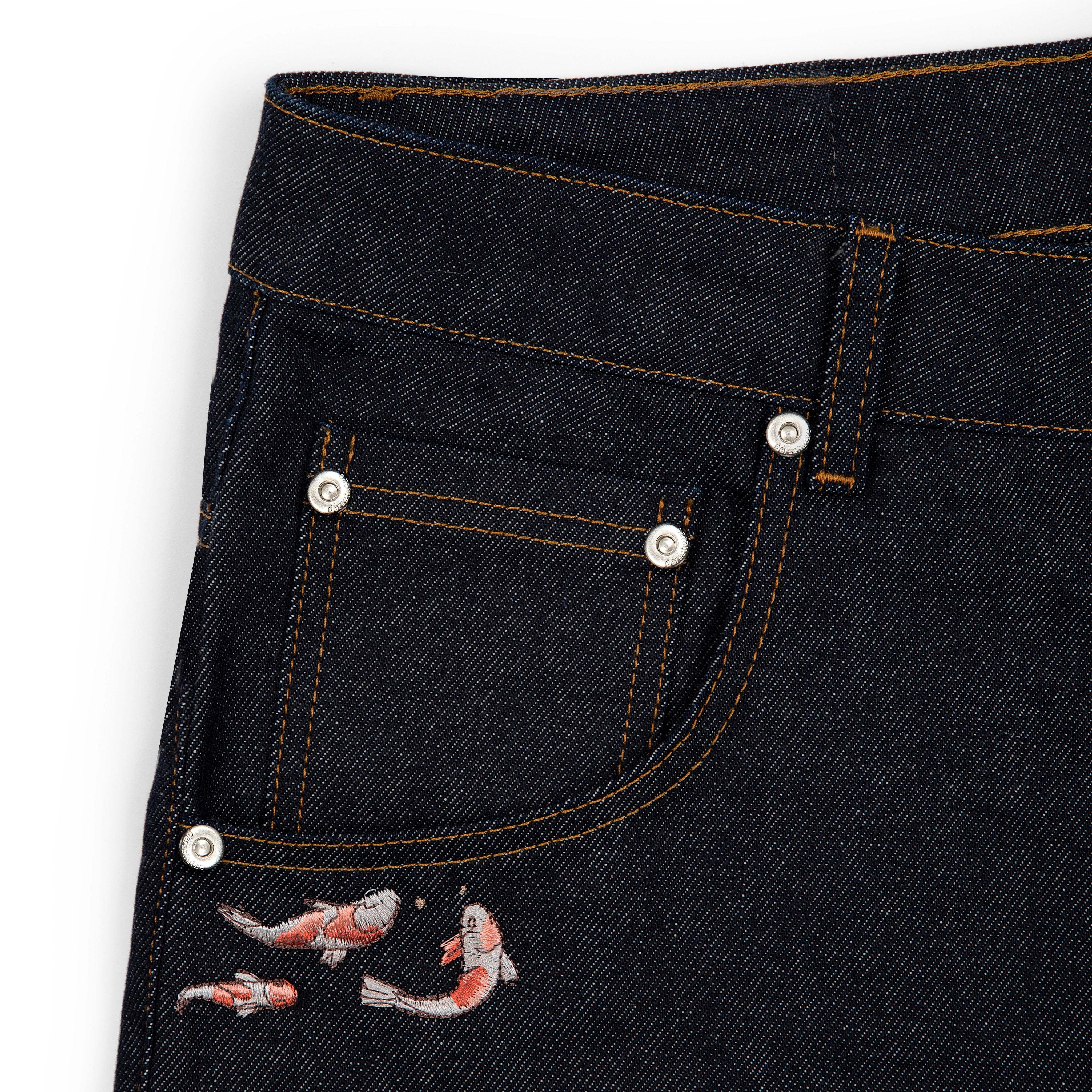 "koi fish" denim-Fineriform