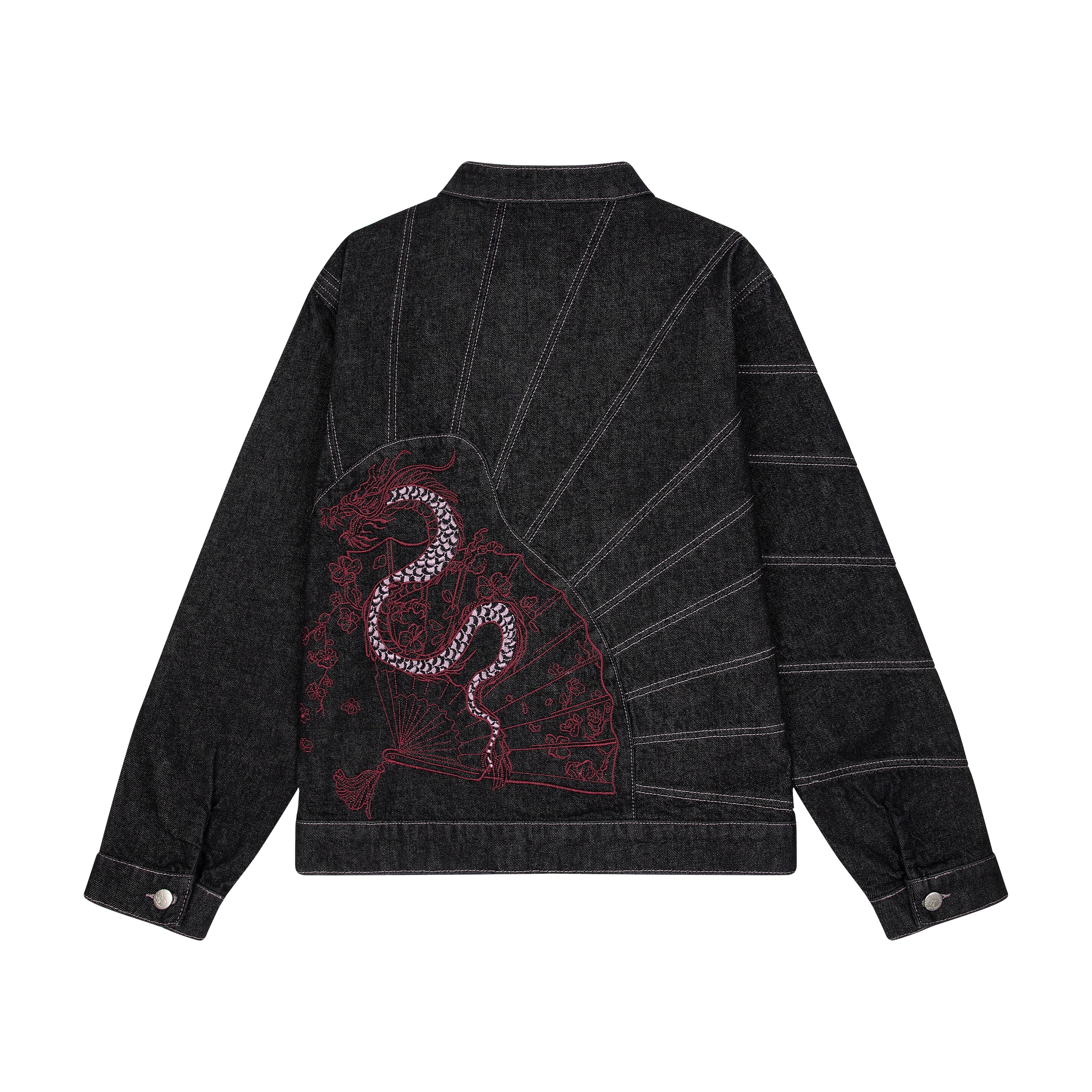 "yakuza" raw denim Jacket-Fineriform