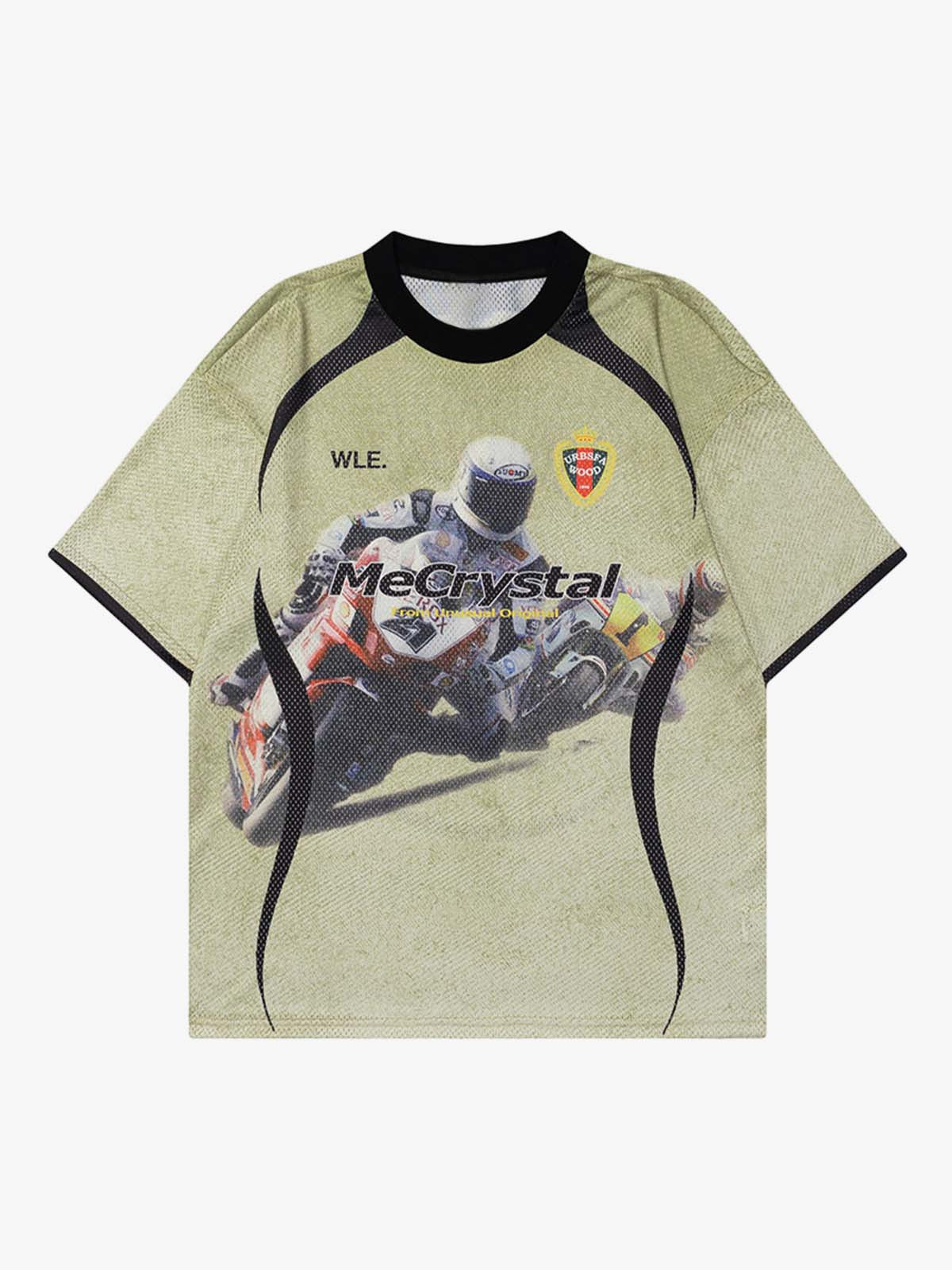 Motorcycle Racing Character Print Short-Sleeved T-Shirt-Fineriform
