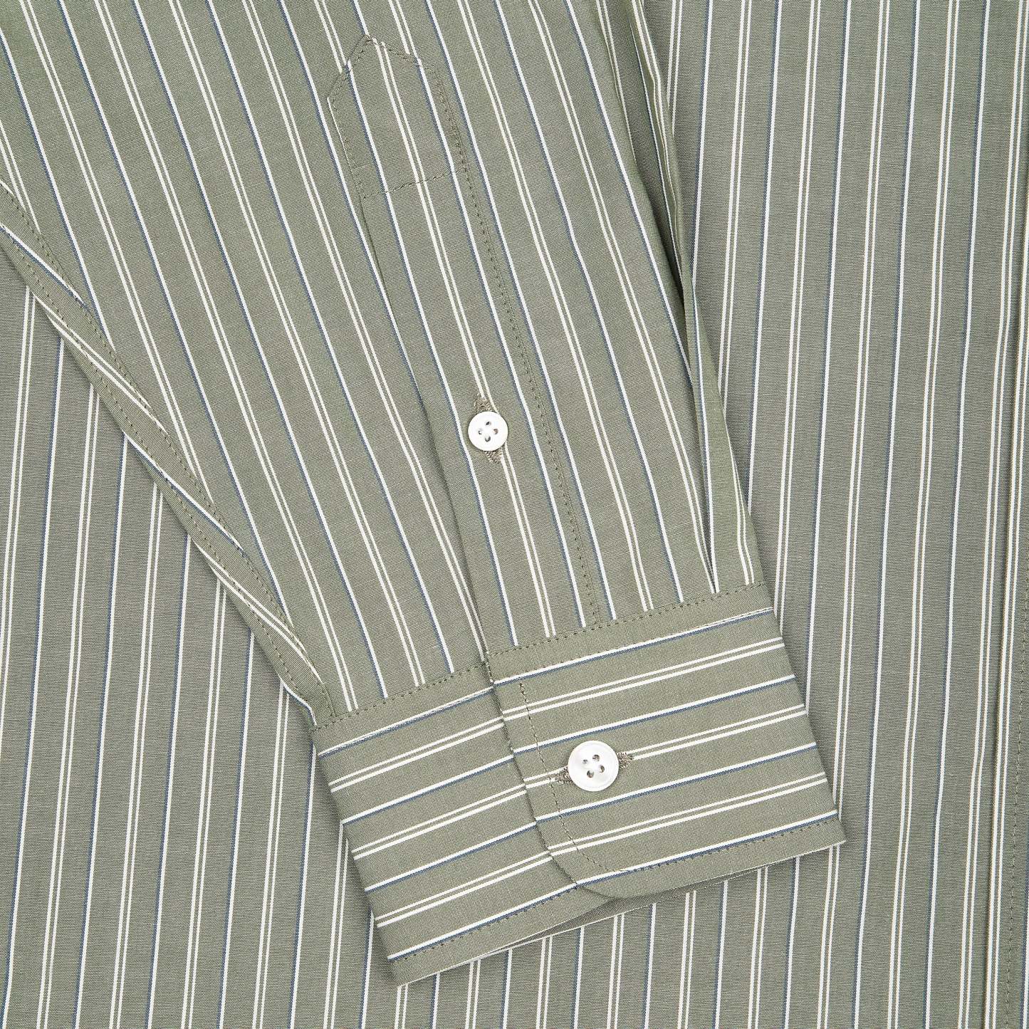 "garden of eden" green-white striped Shirt-Fineriform
