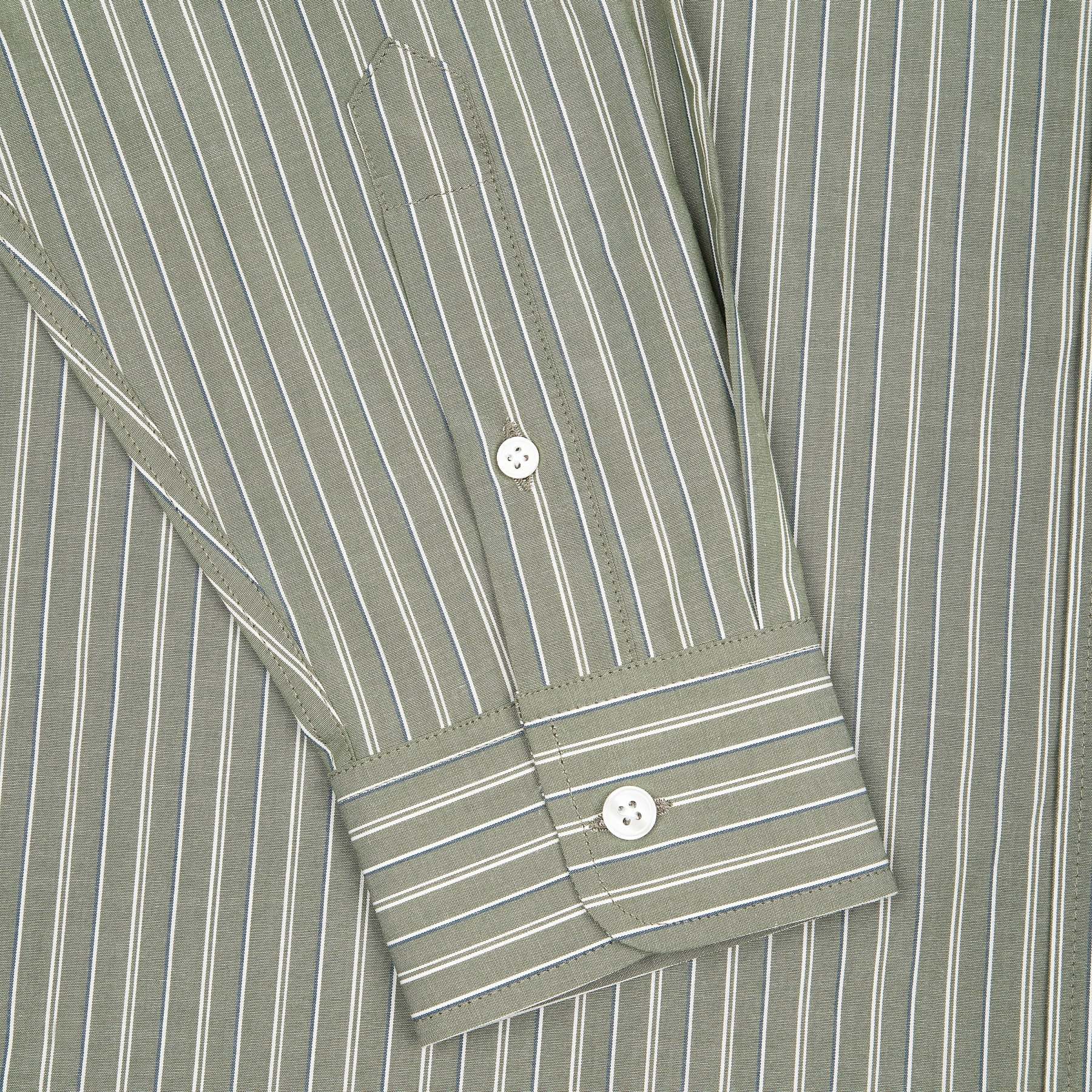 "garden of eden" green-white striped Shirt-Fineriform