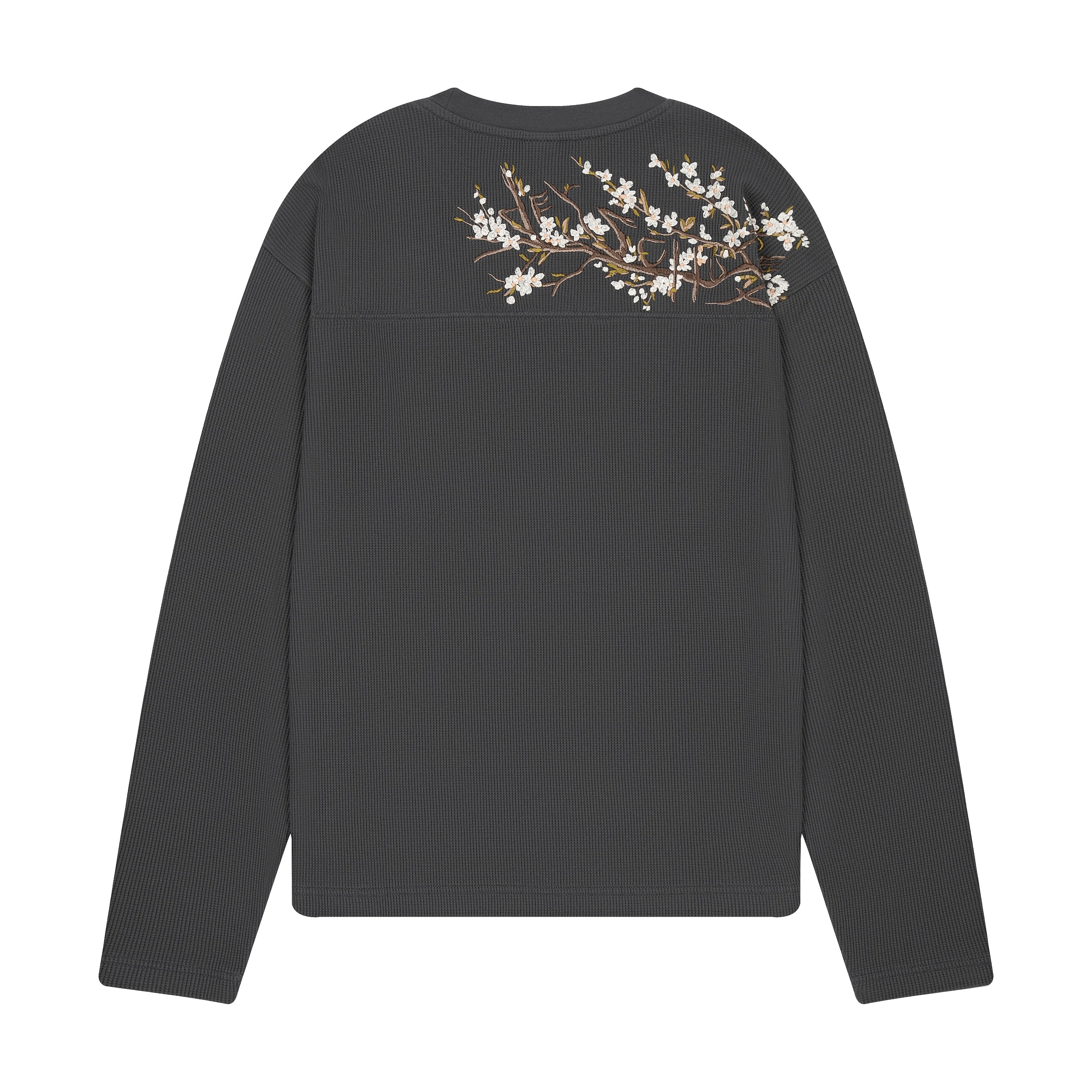 "blossom" waffle Longsleeve anthracite-Fineriform