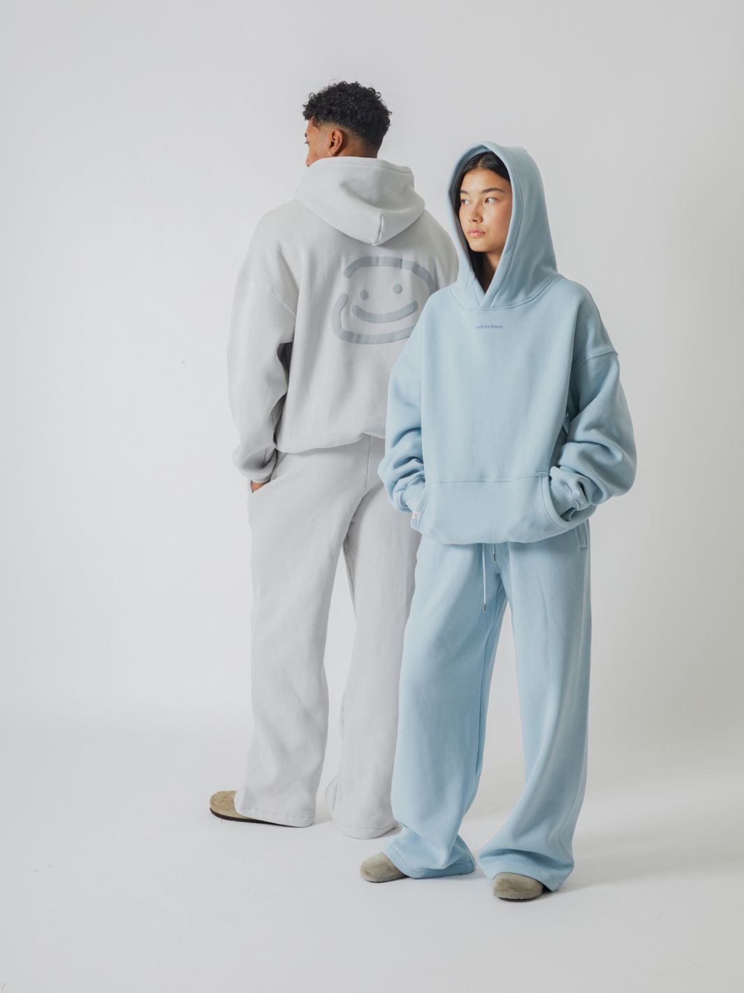 SMILEY LOGO HOODIE - SKY BLUE-Fineriform