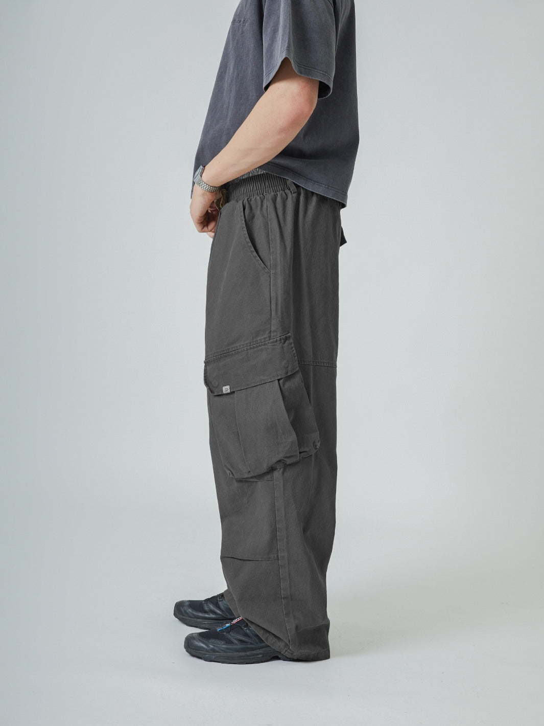 BAGGY CARGO PANTS - GRAPHITE-Fineriform