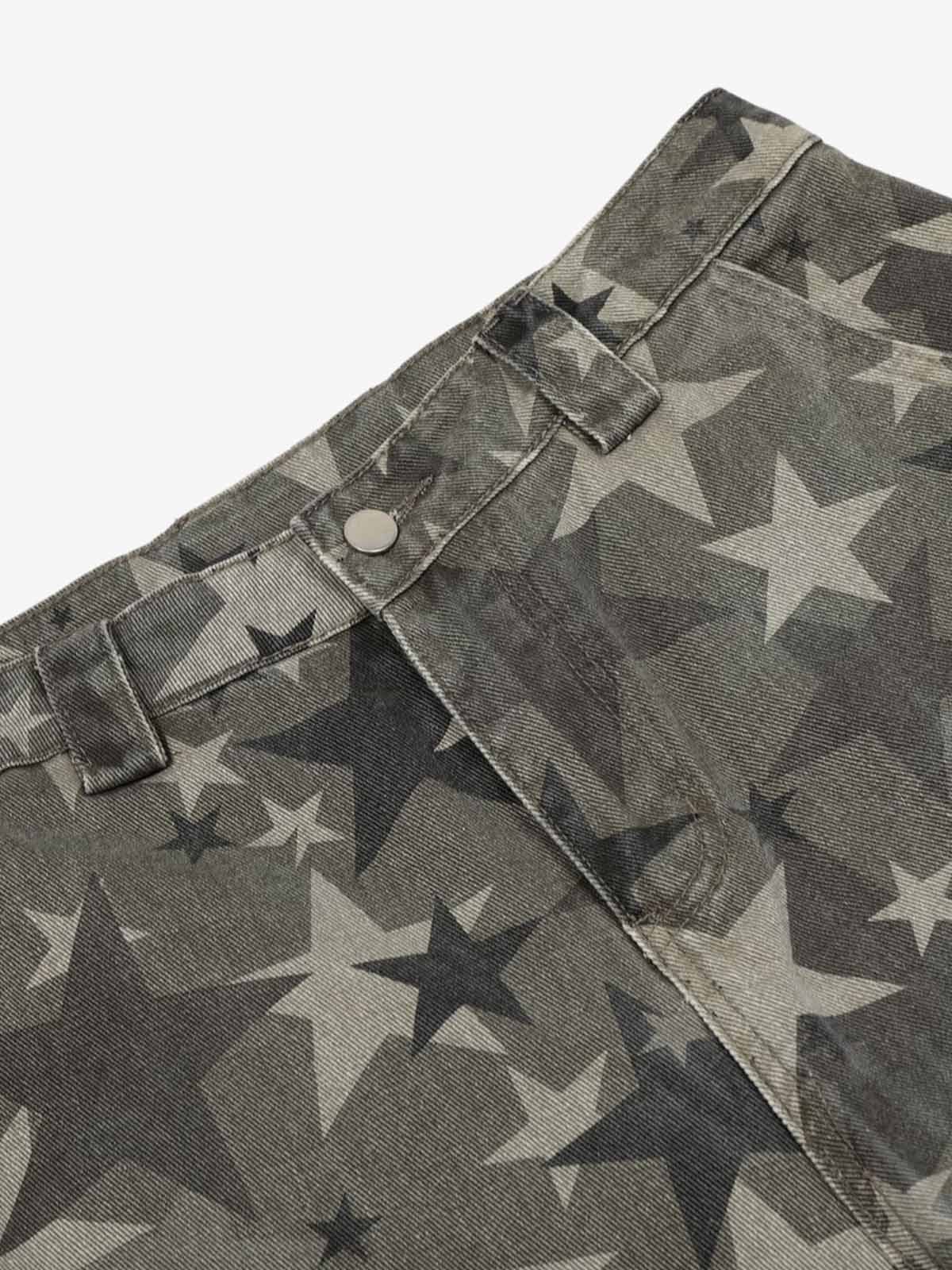 Camouflage Machete RO Star Wide-Leg Jeans-Fineriform