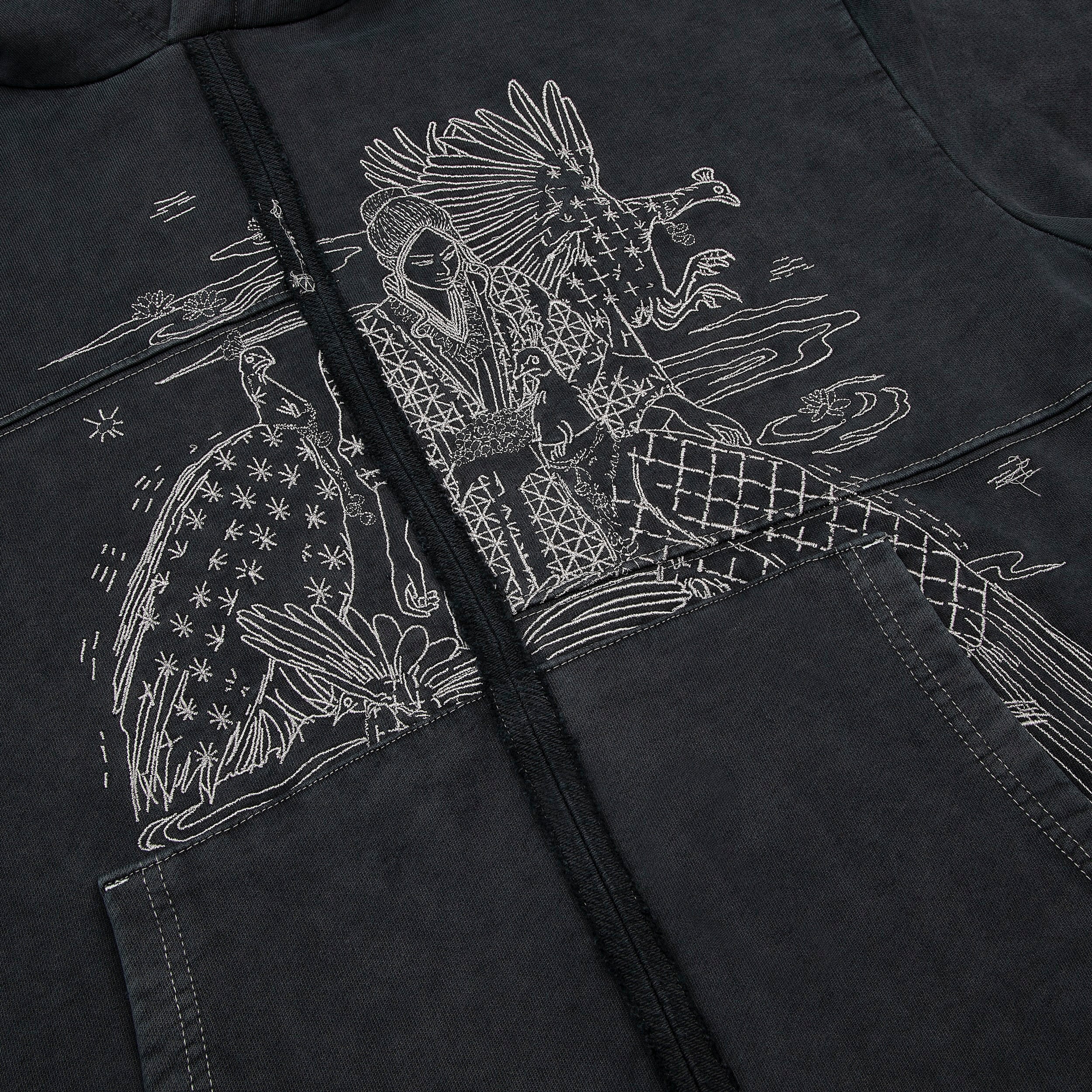 "sashiko" Hoodie anthracite-Fineriform