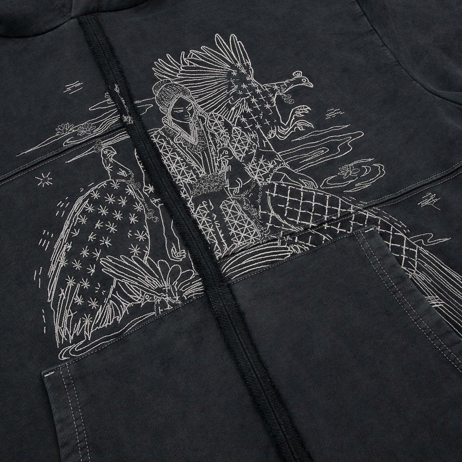 "sashiko" Hoodie anthracite-Fineriform