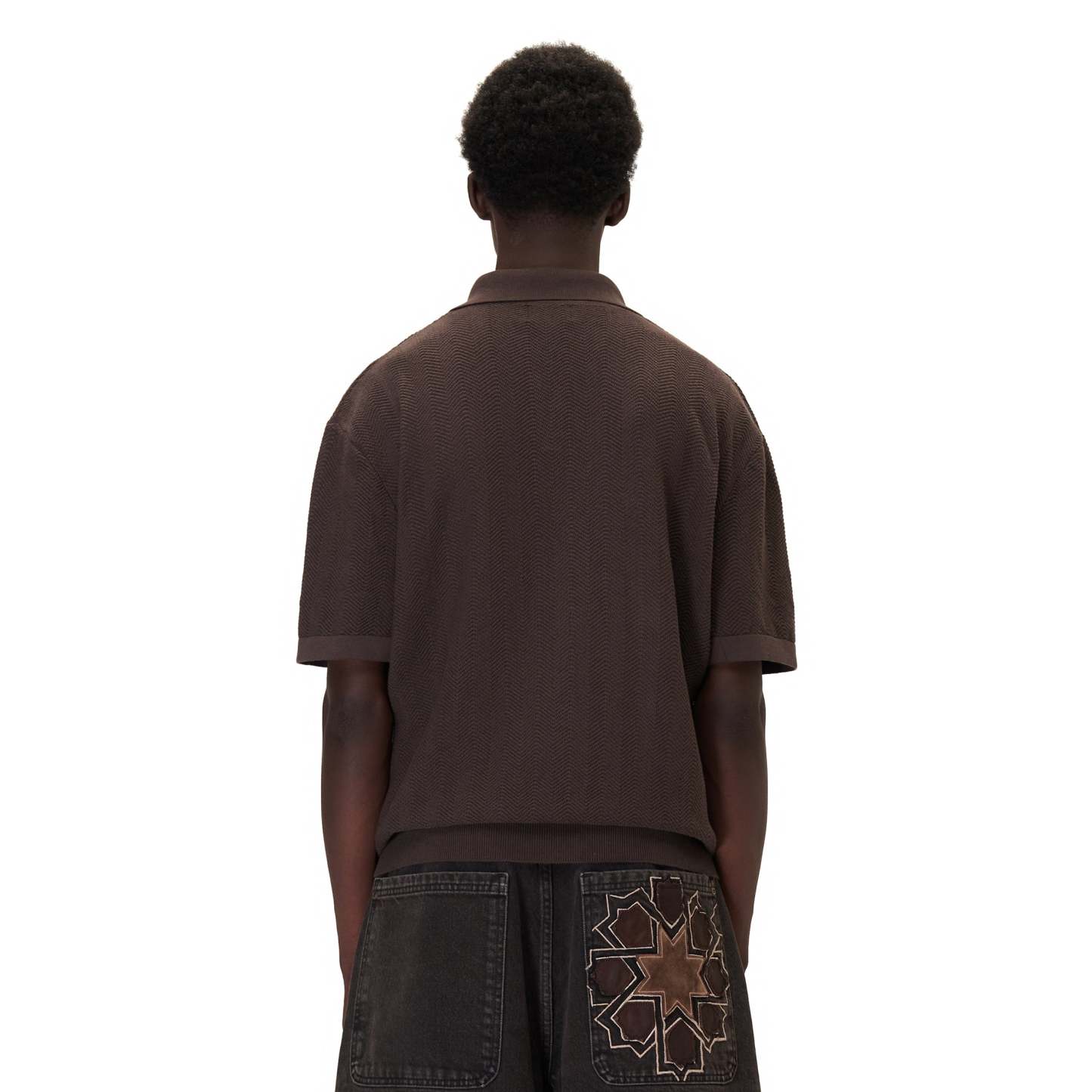 "aziza" polo Knit brown-Fineriform