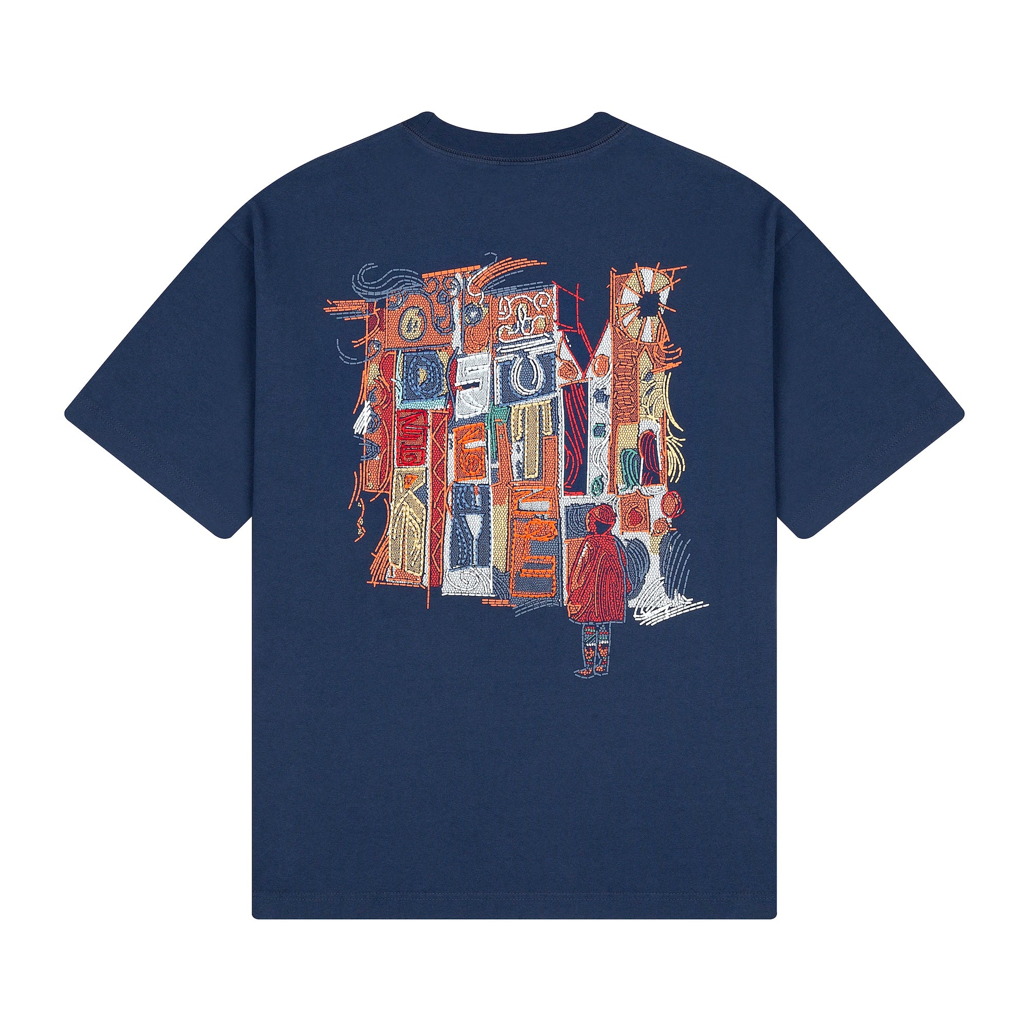 "mosaic" T Shirt navy-Fineriform