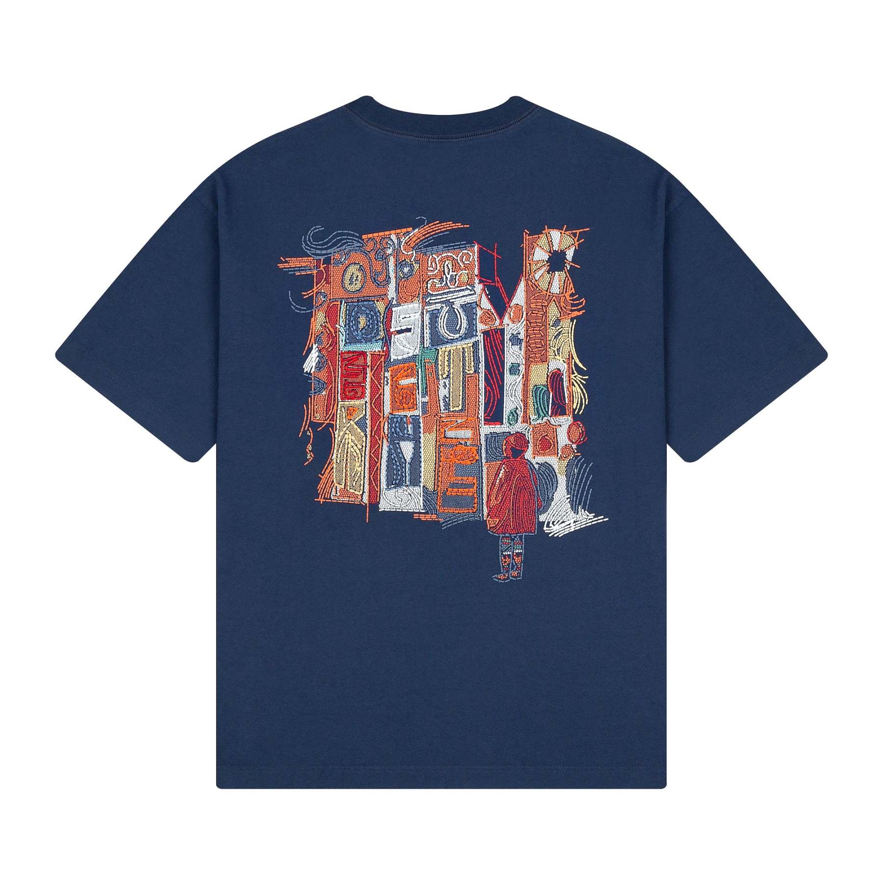 "mosaic" T Shirt navy-Fineriform