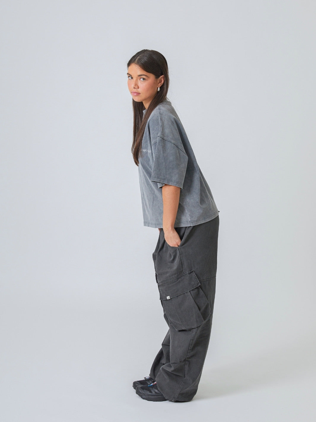 BAGGY CARGO PANTS - GRAPHITE-Fineriform