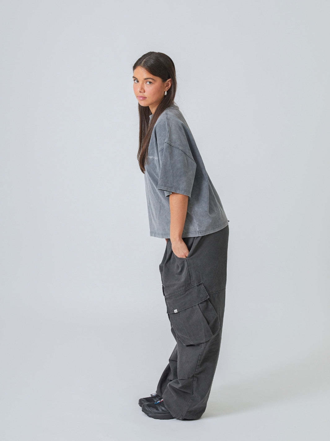 BAGGY CARGO PANTS - GRAPHITE-Fineriform