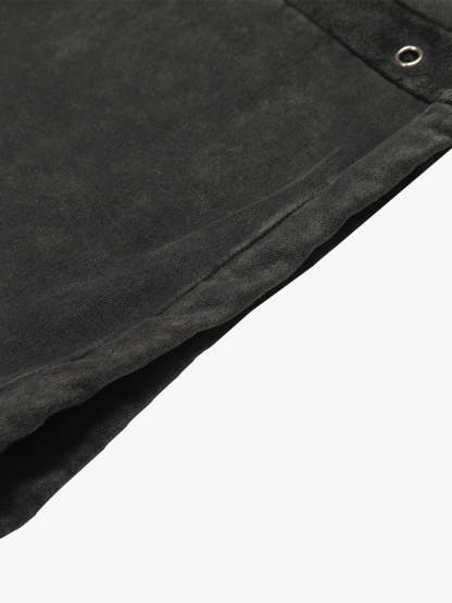 Street Washed Mottled Rivet Letter Print Baggy Sweatpants-Fineriform