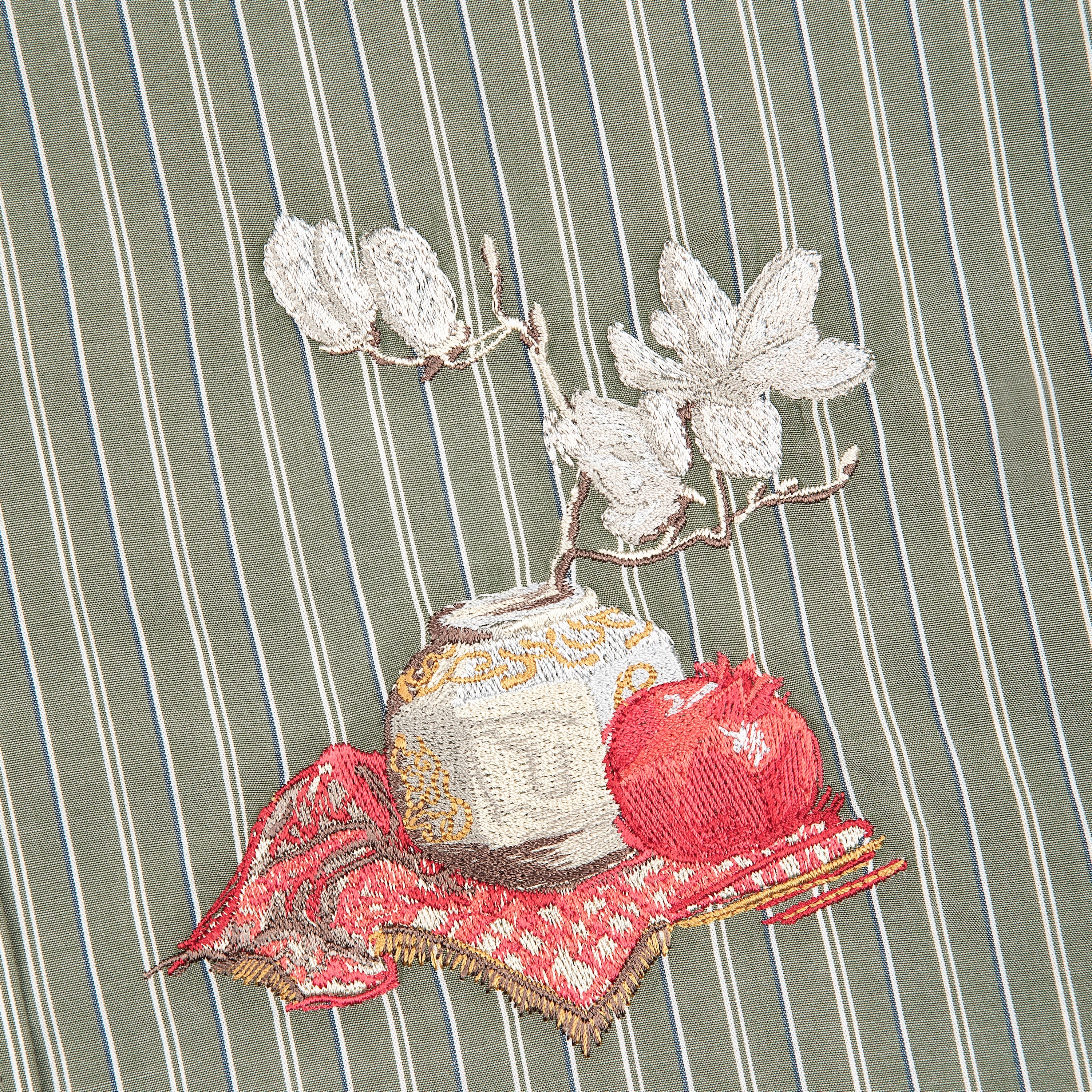 "garden of eden" green-white striped Shirt-Fineriform