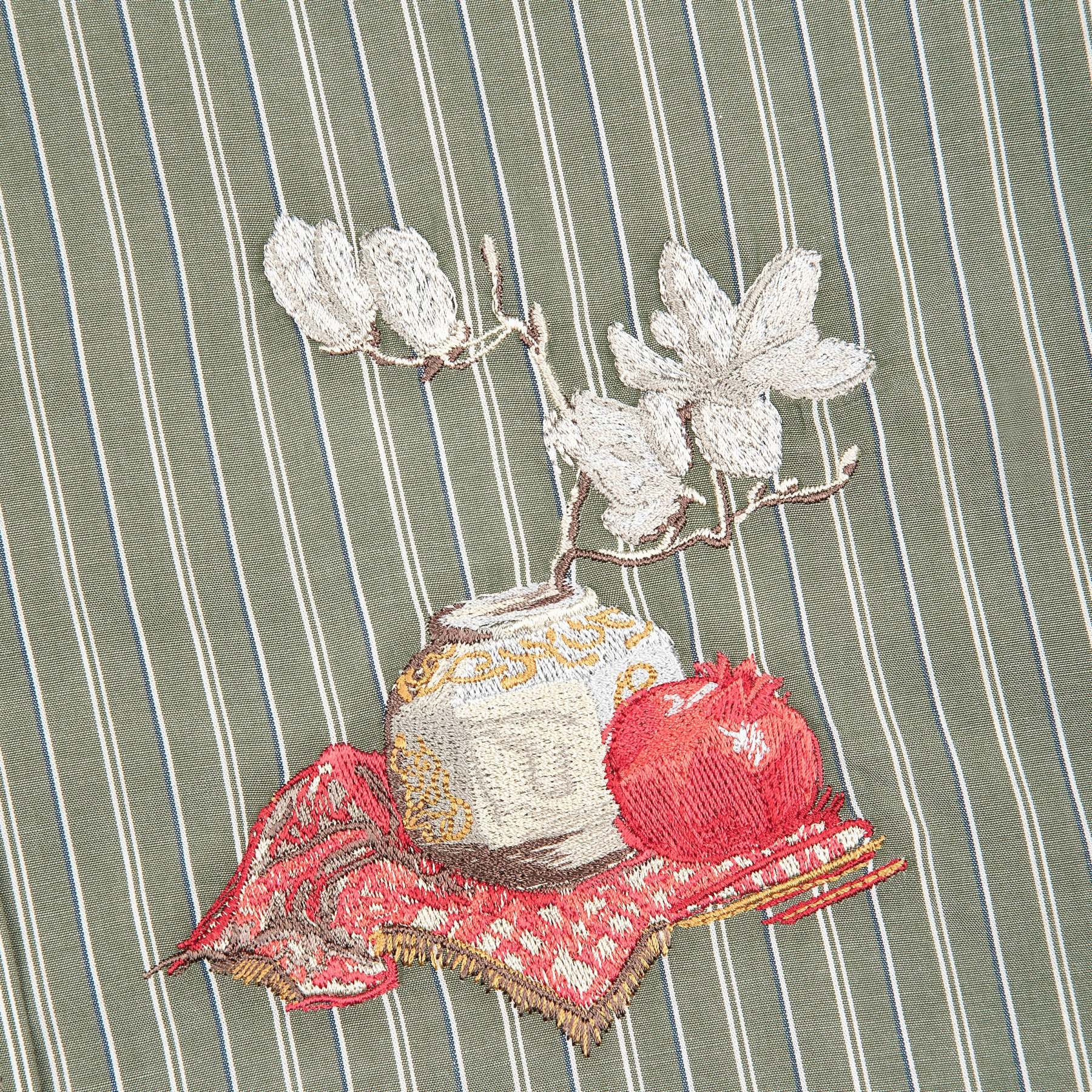 "garden of eden" green-white striped Shirt-Fineriform