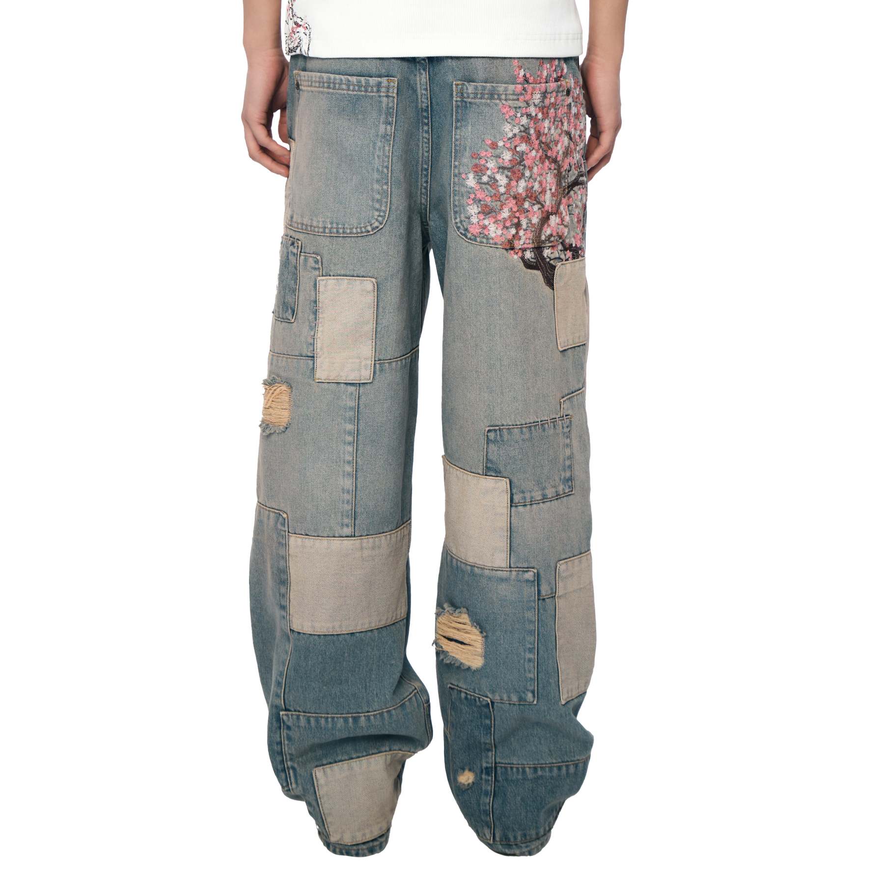 "blossom v2" patchwork Denim light blue-Fineriform