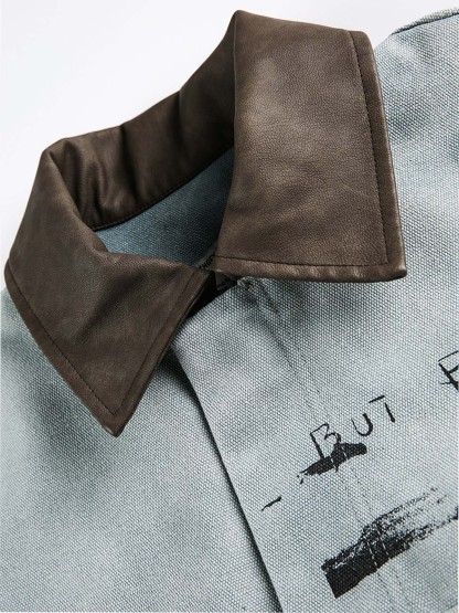 Vintage Washed Distressed Barn Work Jacket-Fineriform