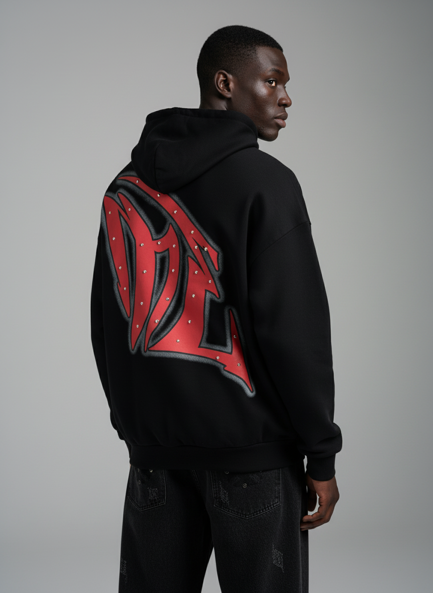 Vintage Washed Distressed Metal Ring Baggy Jeans-Fineriform