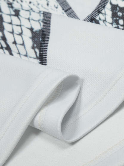Jersey Style Snake Print T-Shirt - 2418-Fineriform