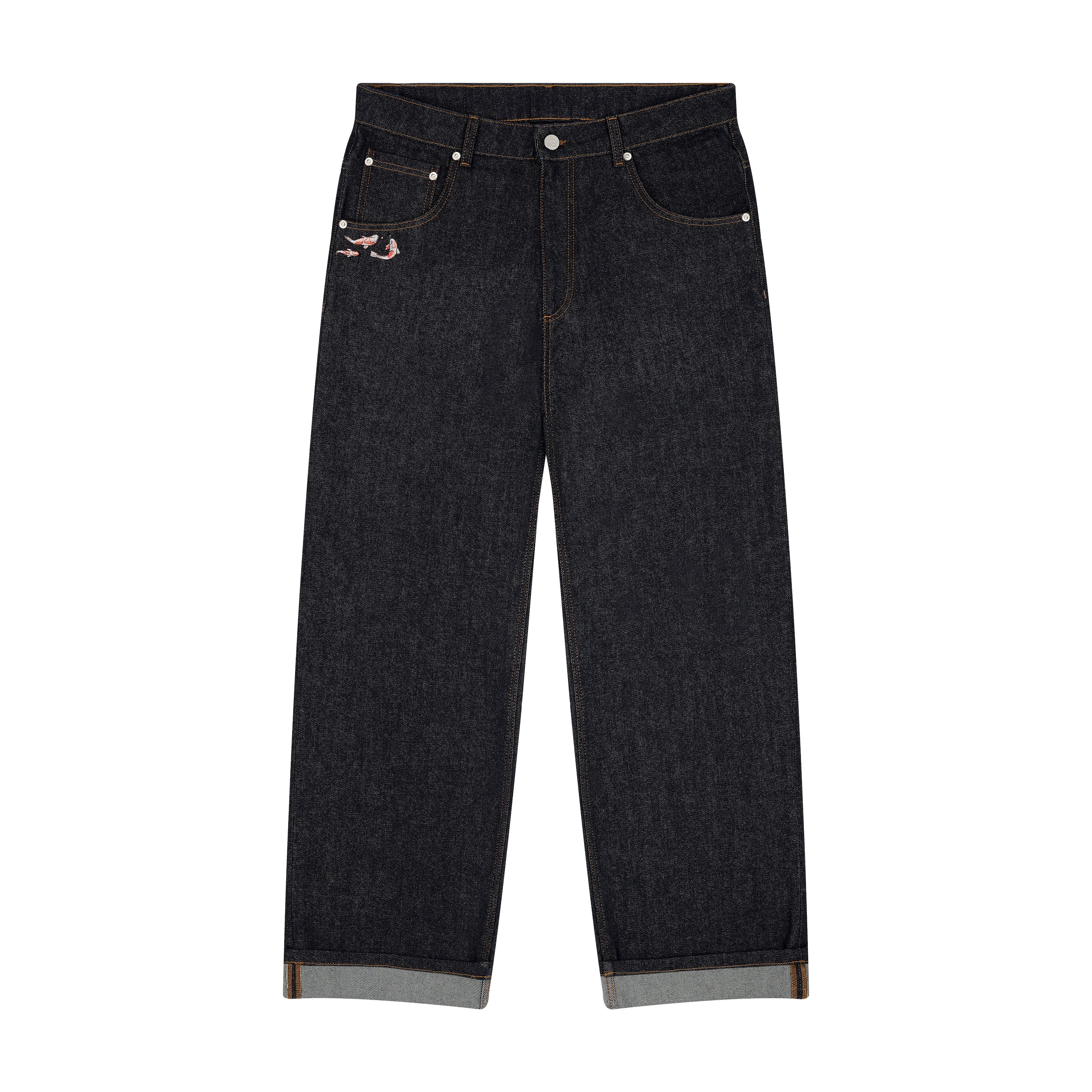 "koi fish" denim-Fineriform