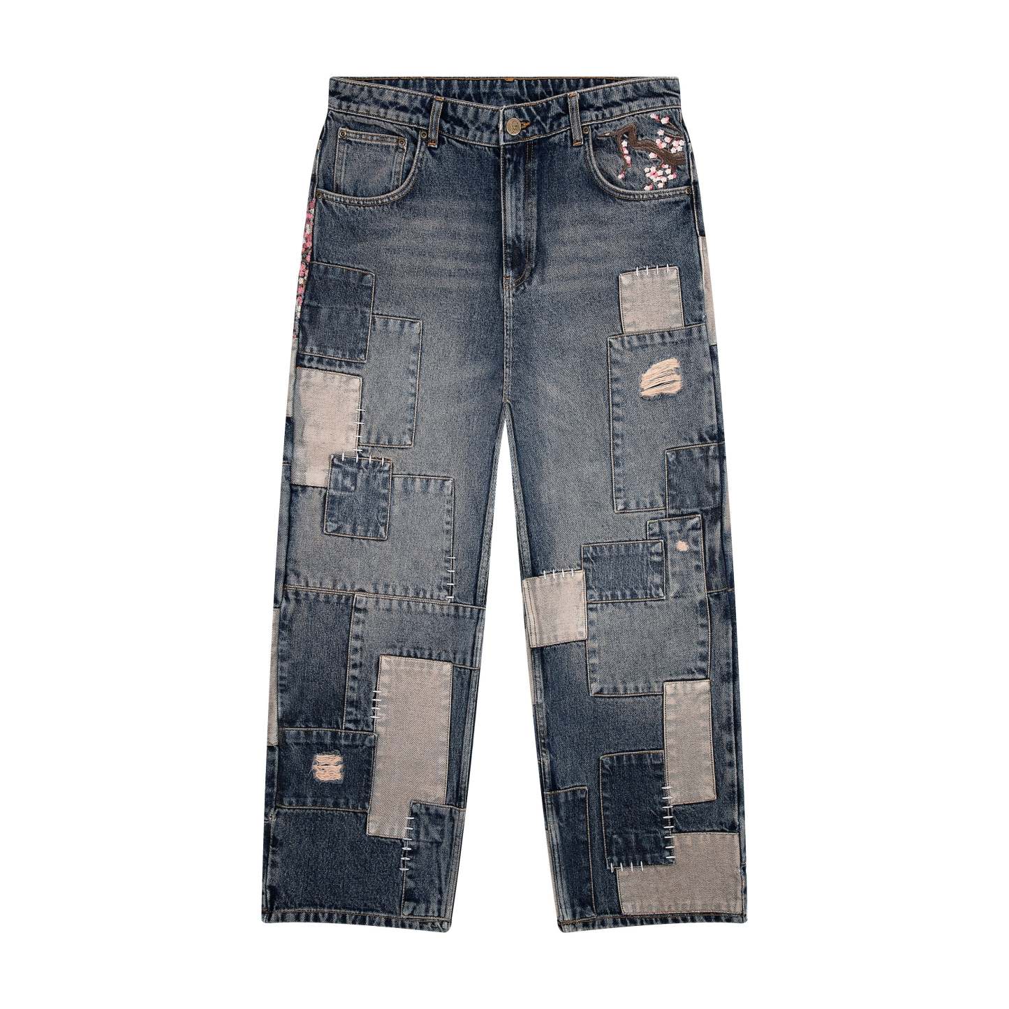 "blossom v2" patchwork washed Denim-Fineriform