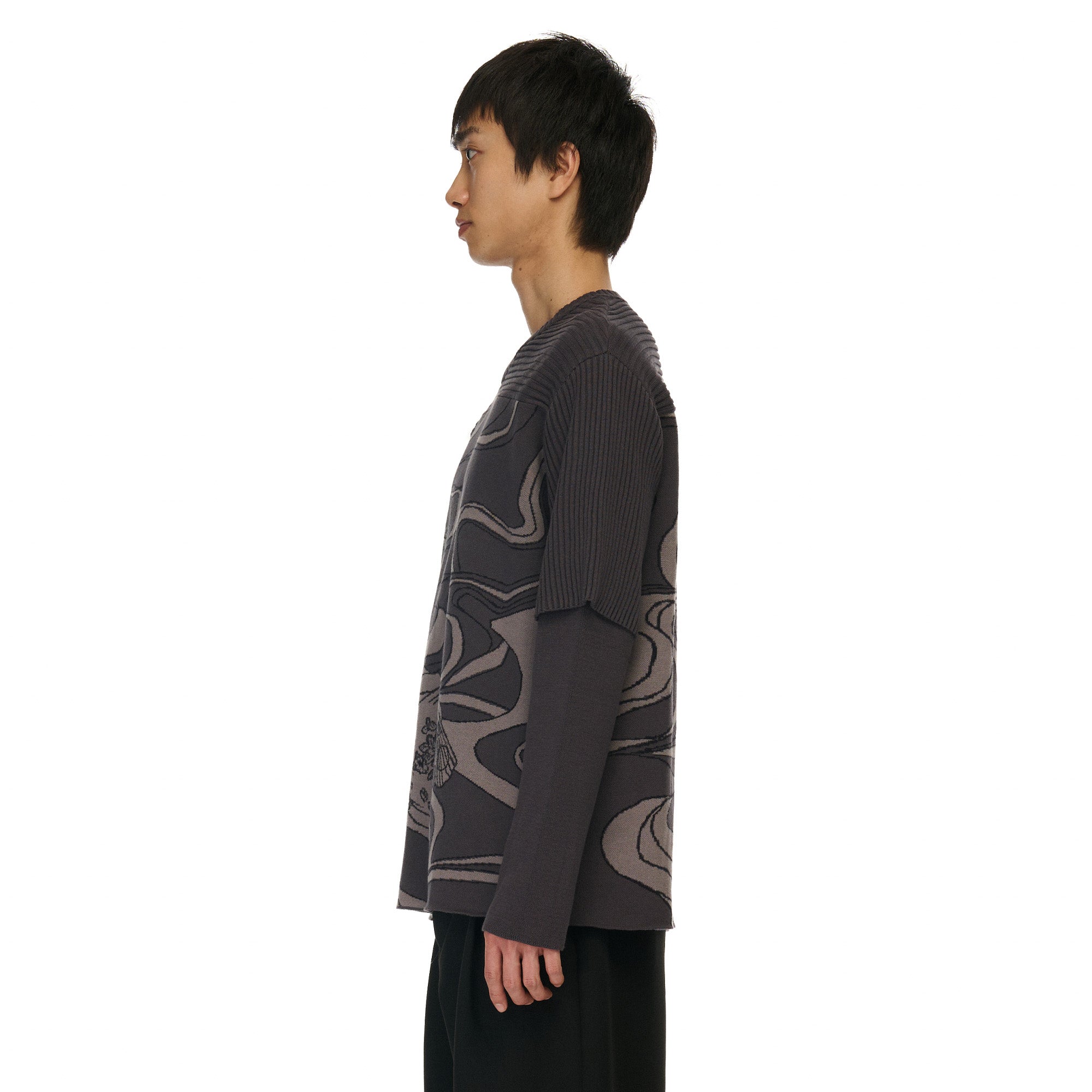 "yakuza" Layered knitted Jersey-Fineriform