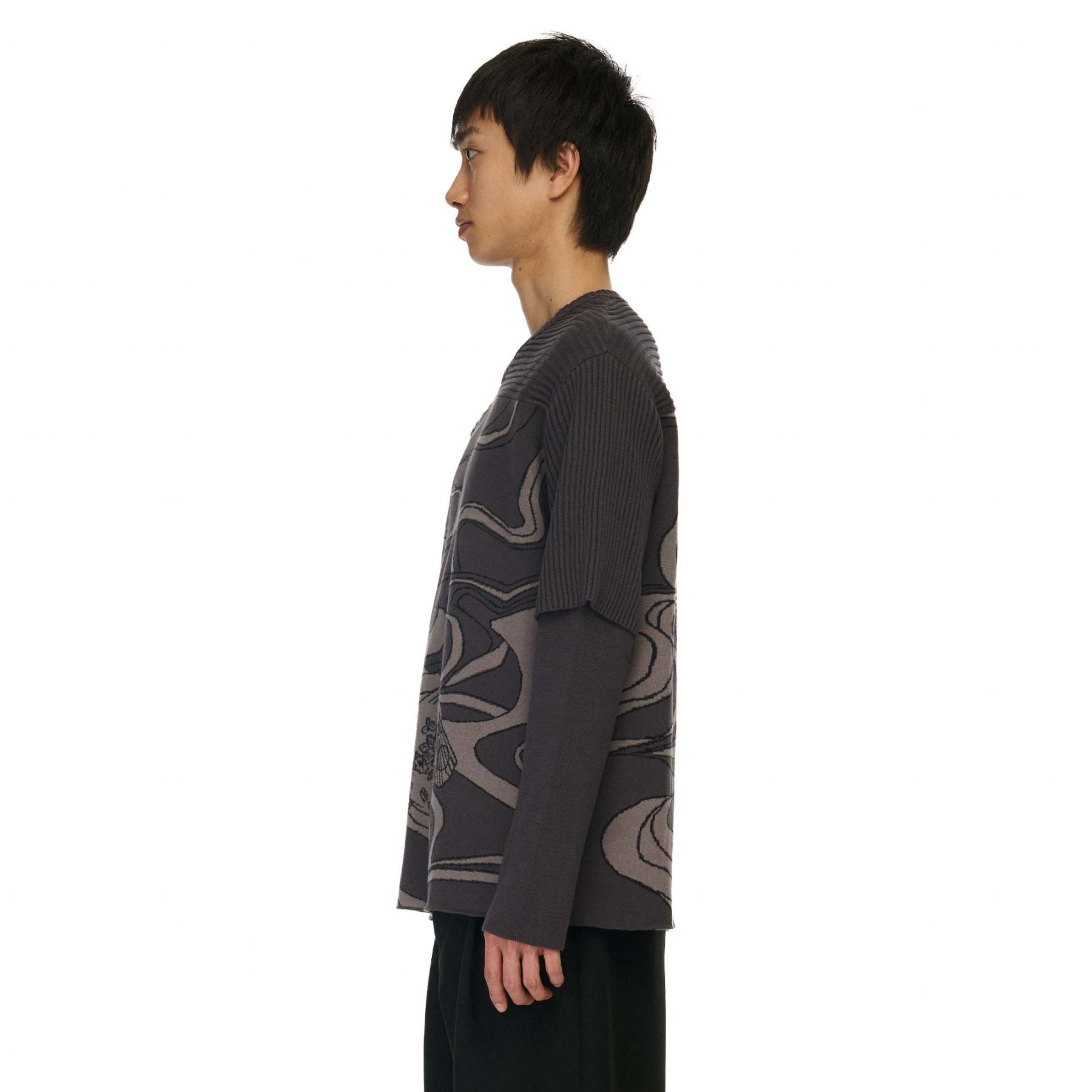 "yakuza" Layered knitted Jersey-Fineriform