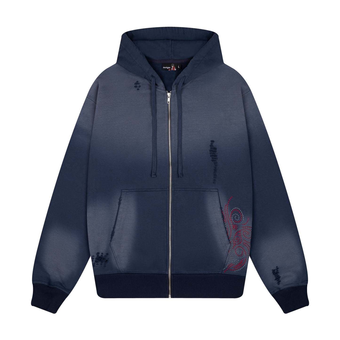"mosaic" Zip Up Navy-Fineriform