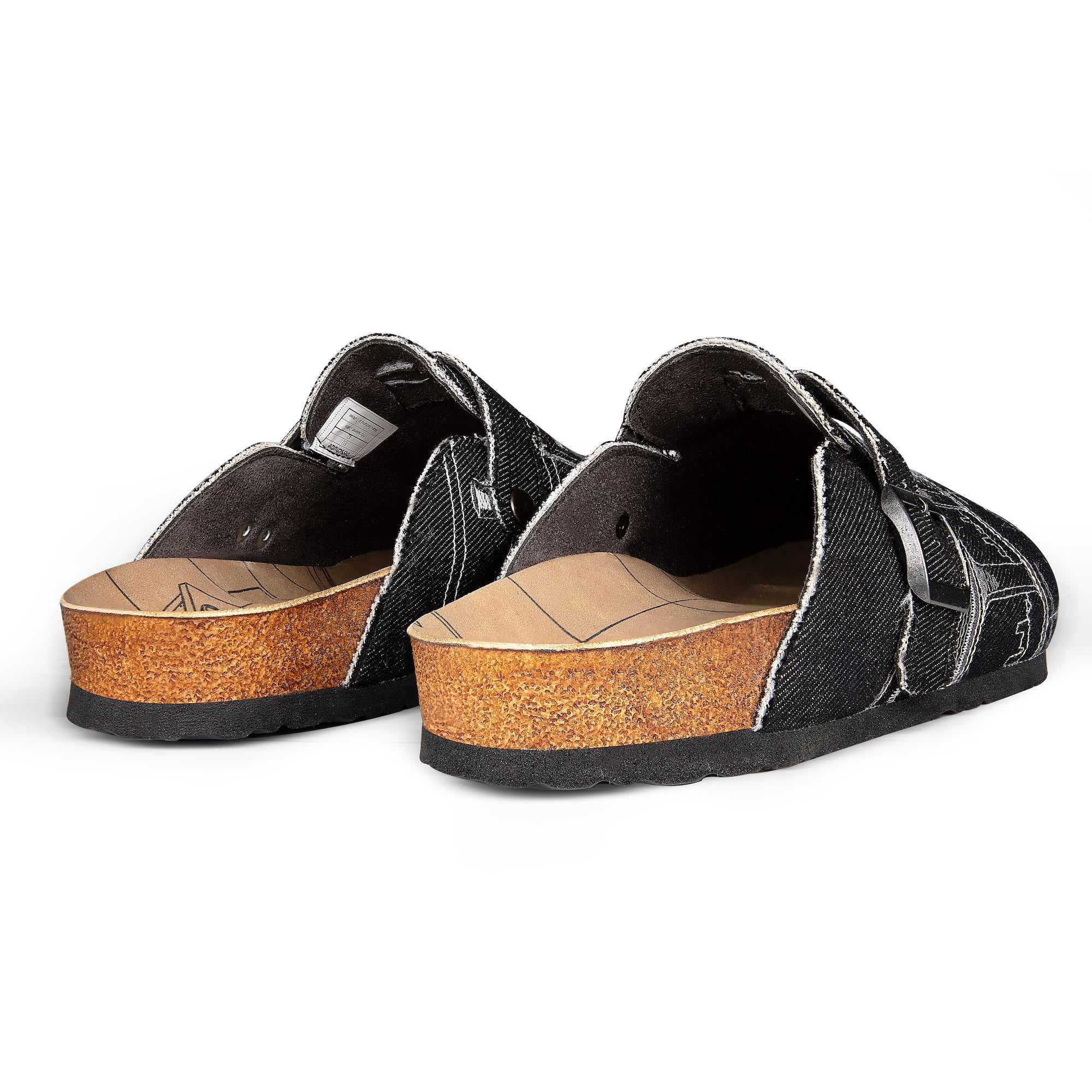 "faces" clogs black denim-Fineriform