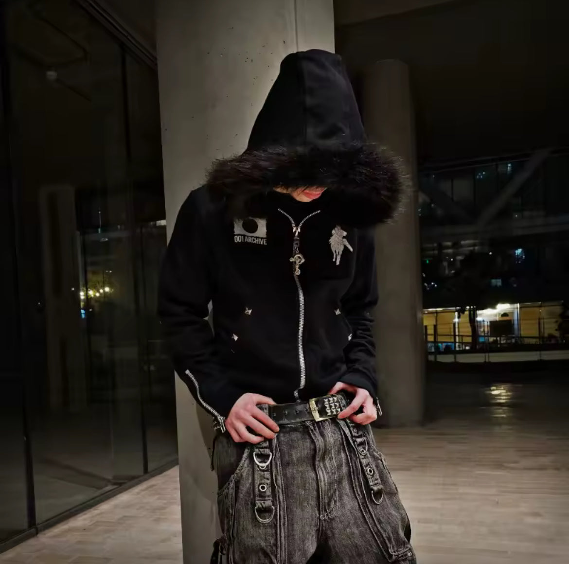 JXPAN FUR HOODIE 𖦏-Fineriform