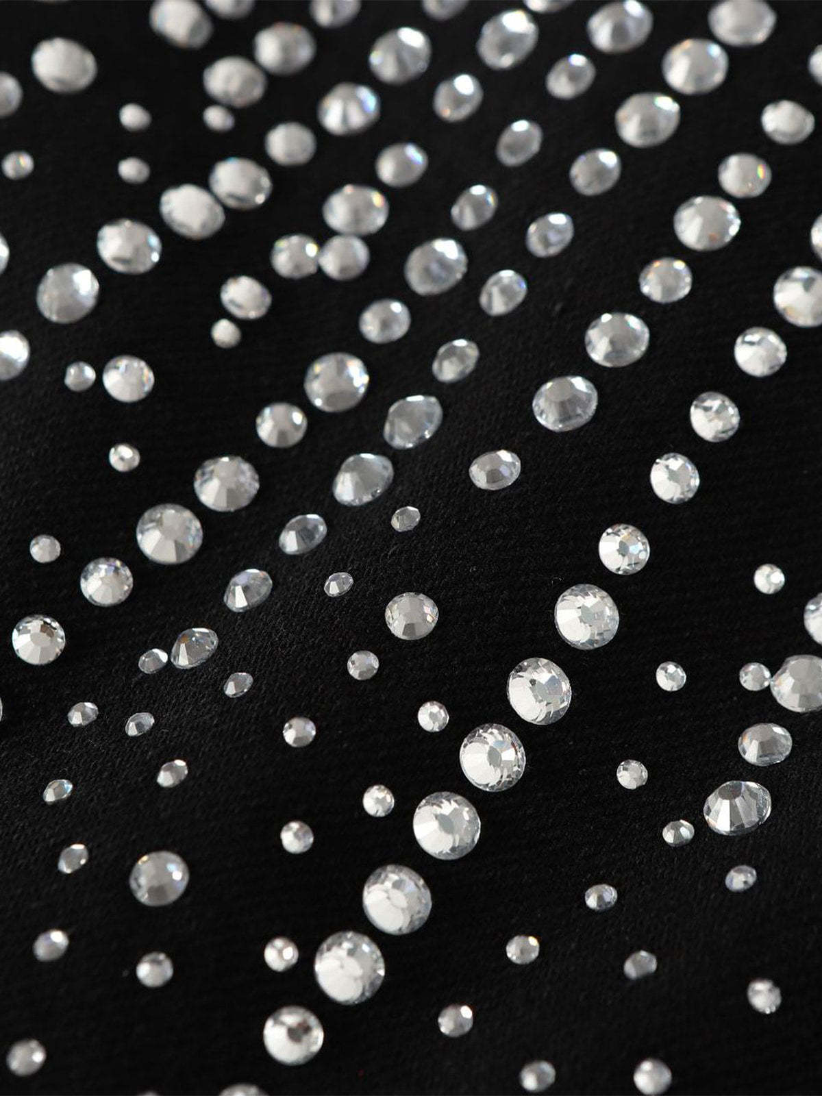 Retro Denim Full Rhinestone Design Baggy Jeans - 2545-Fineriform