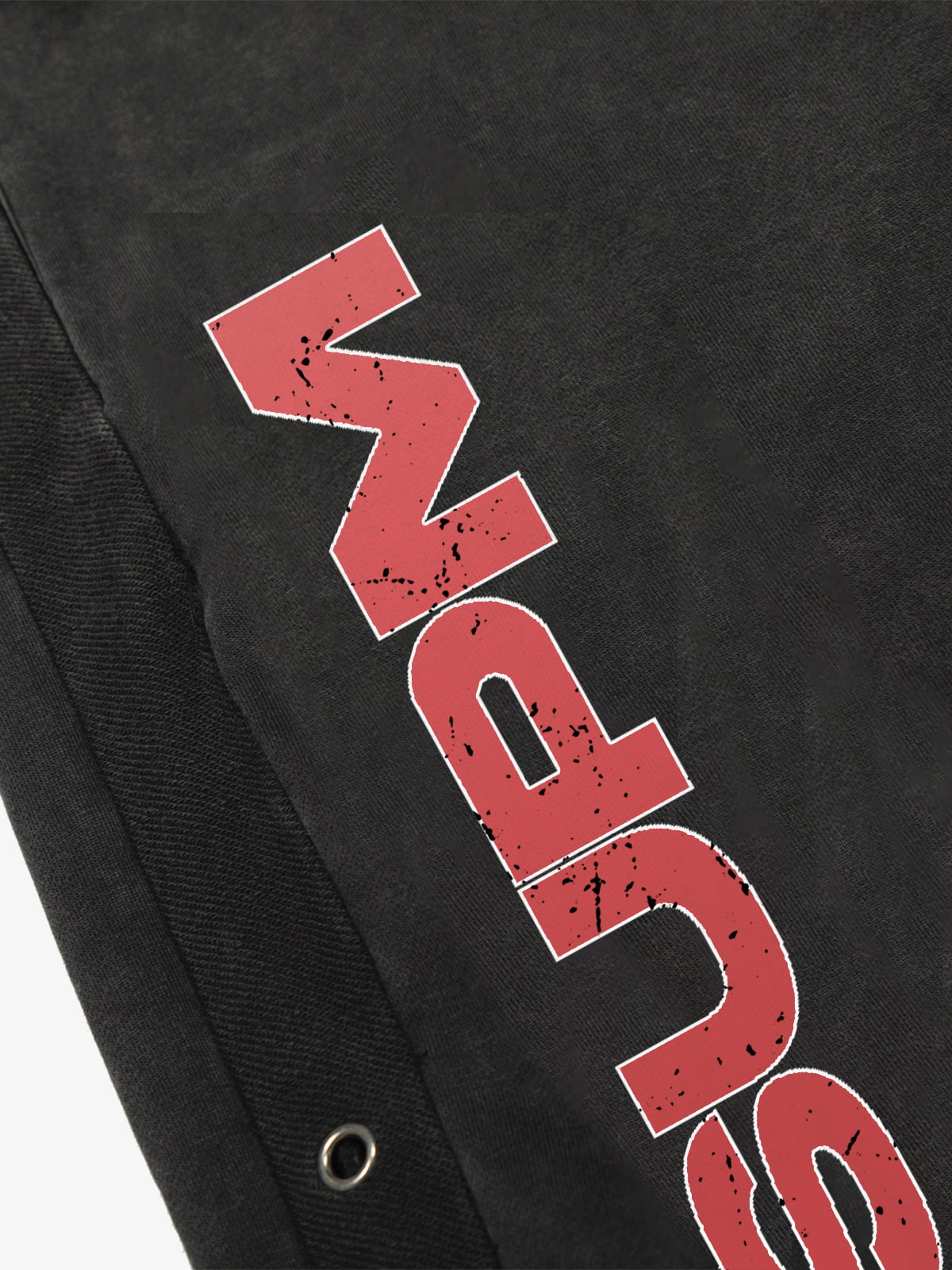 Street Washed Mottled Rivet Letter Print Baggy Sweatpants-Fineriform