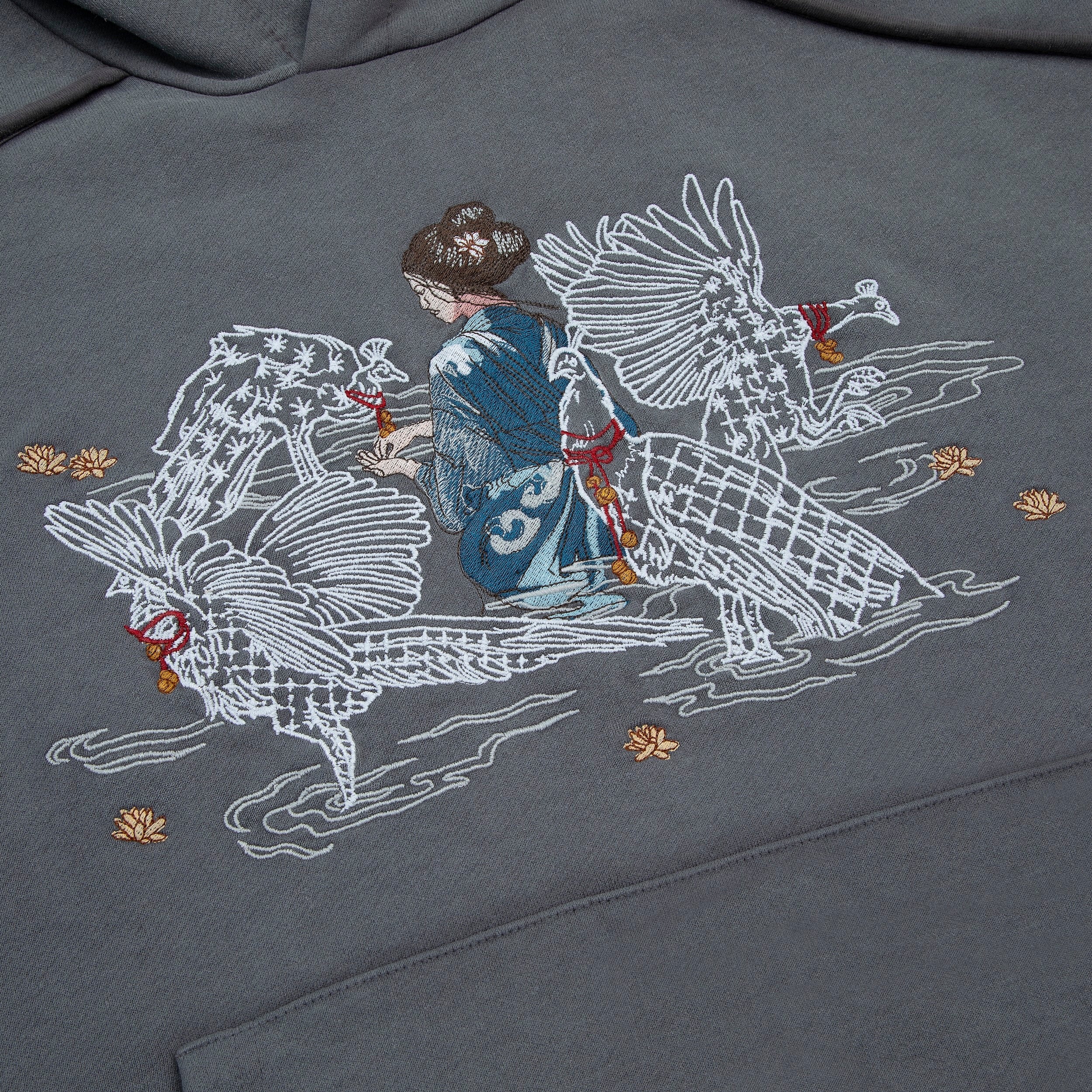 "sashiko" Hoodie grey-Fineriform